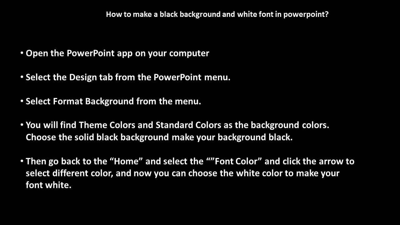 black background template