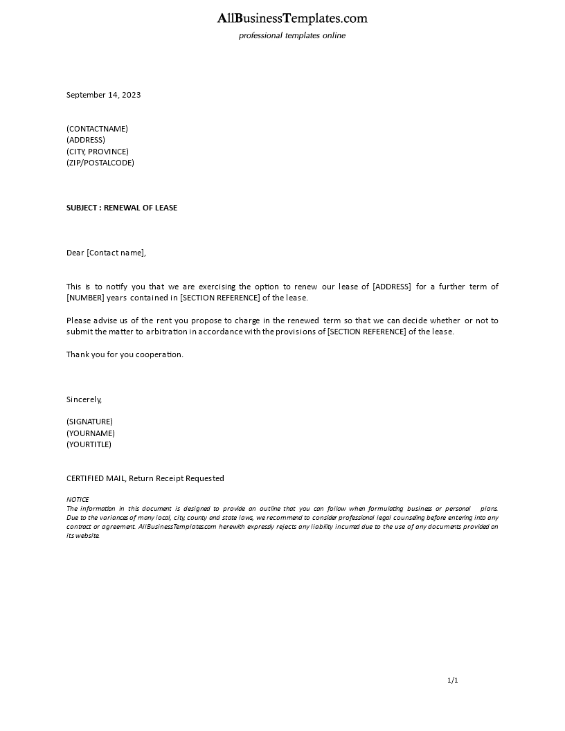 formal letter lease extension voorbeeld afbeelding 