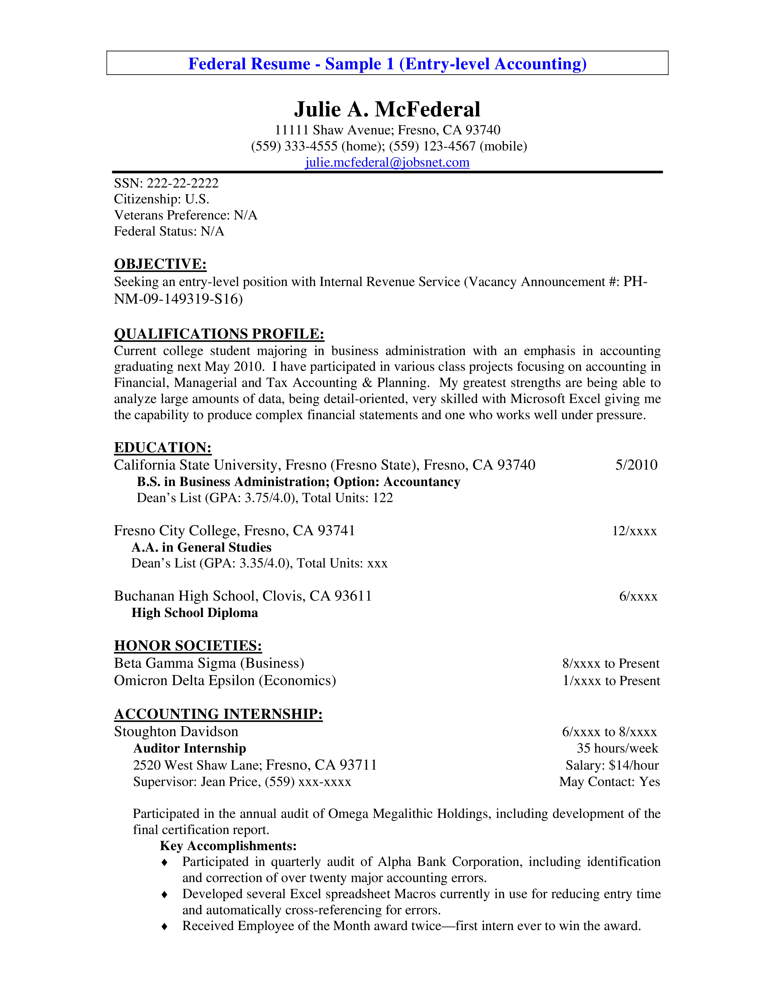 entry level tax accountant resume Hauptschablonenbild