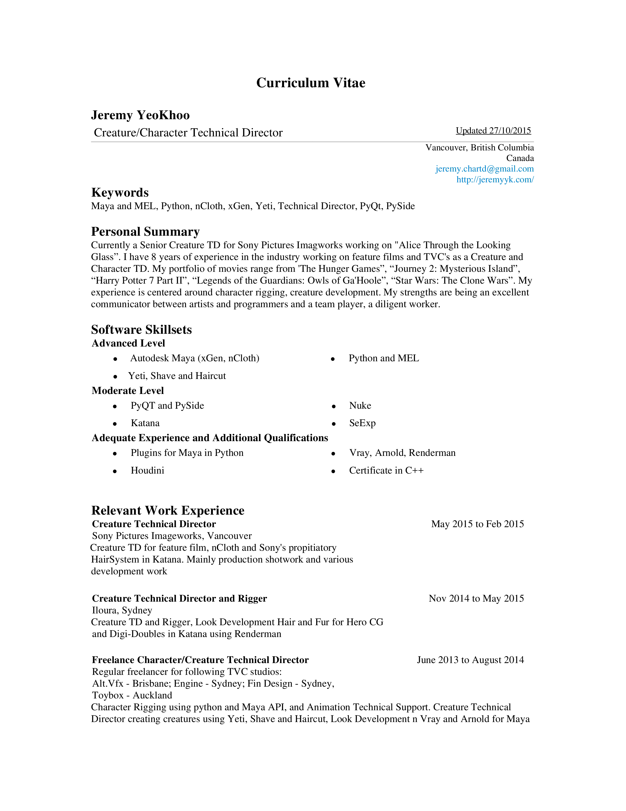 technical director template