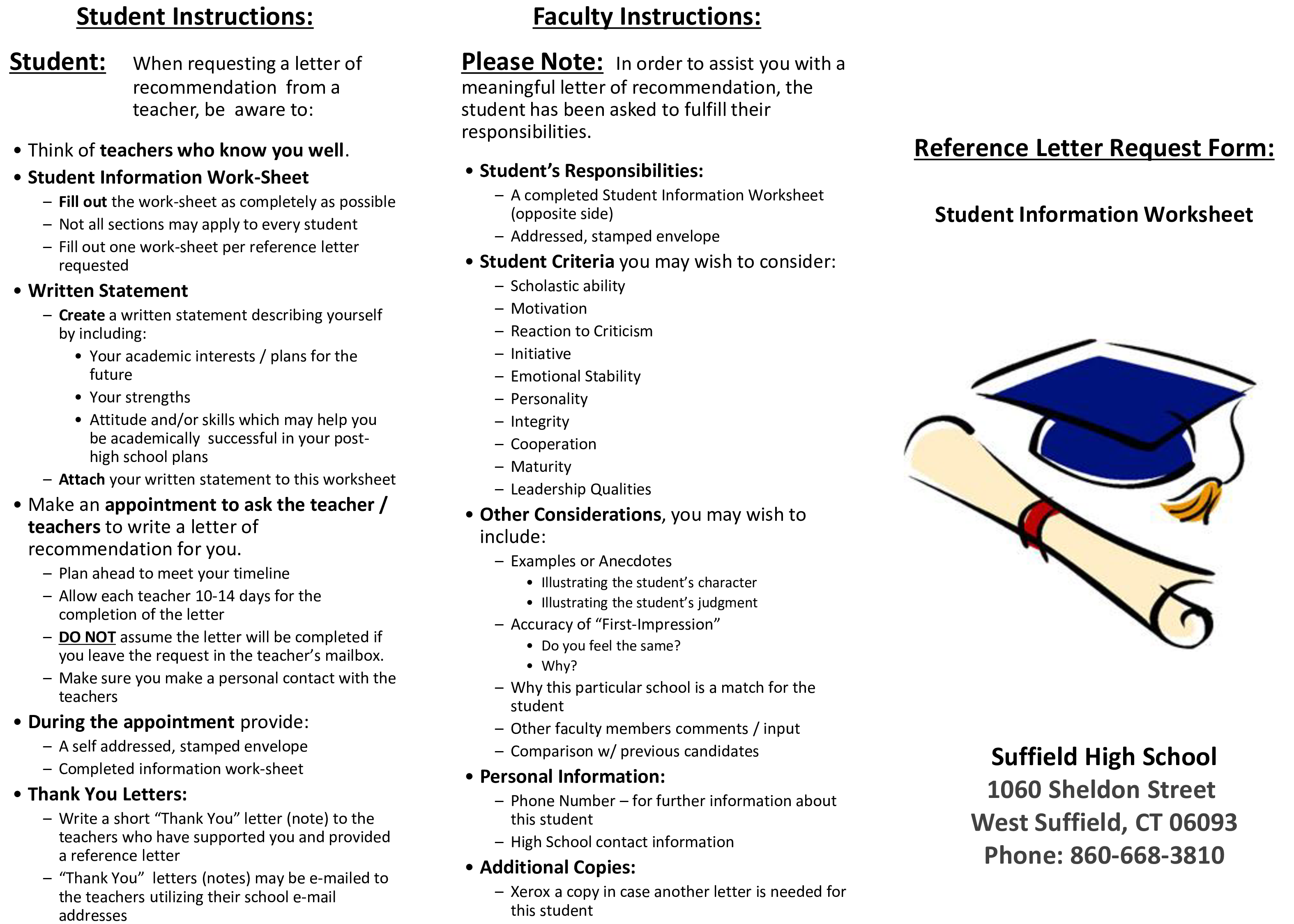 Academic Reference Letter For High School Student 模板