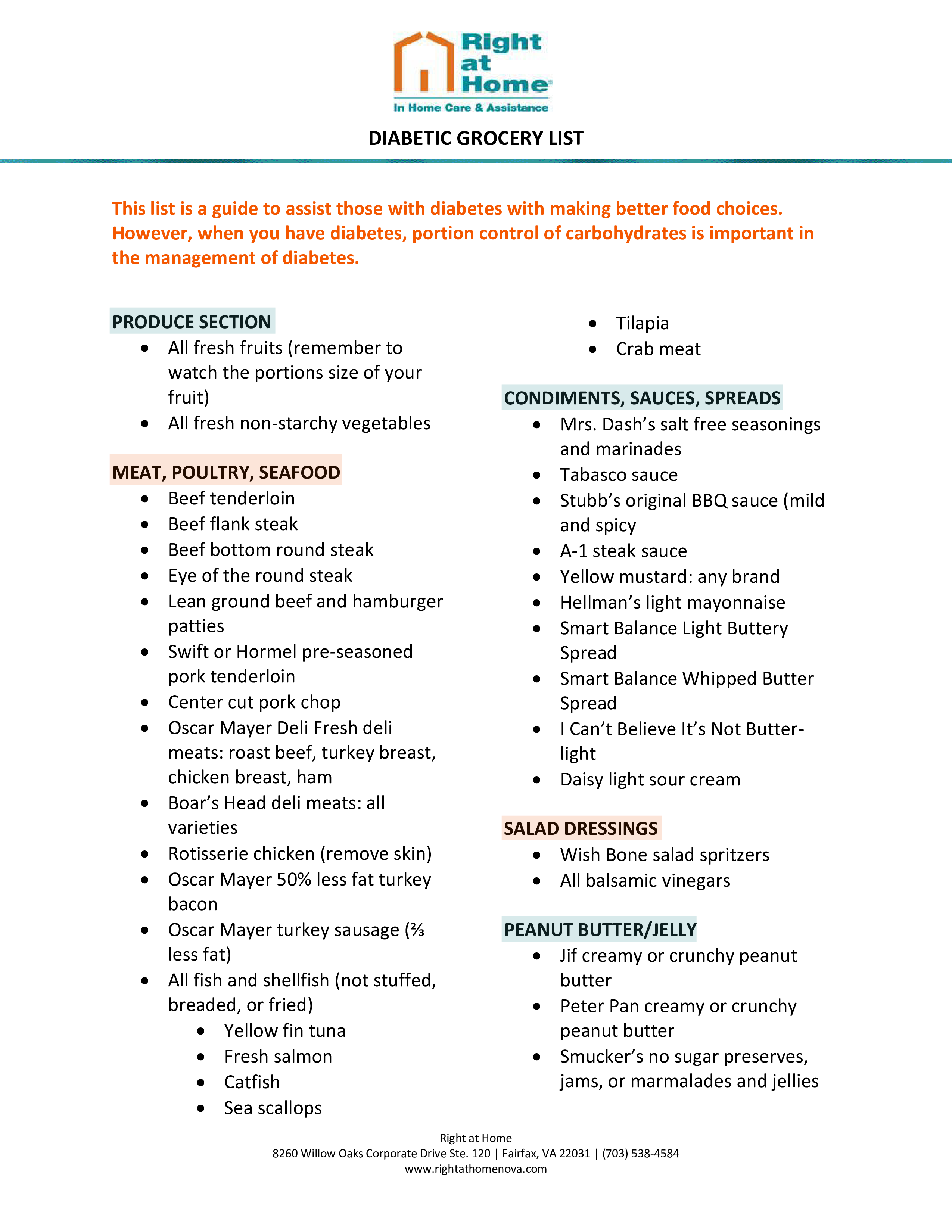 printable diabetic grocery list plantilla imagen principal