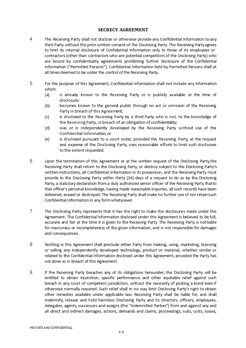 Secrecy Agreement Template Templates at allbusinesstemplates com Secrecy Agreement Template Templates at allbusinesstemplates com