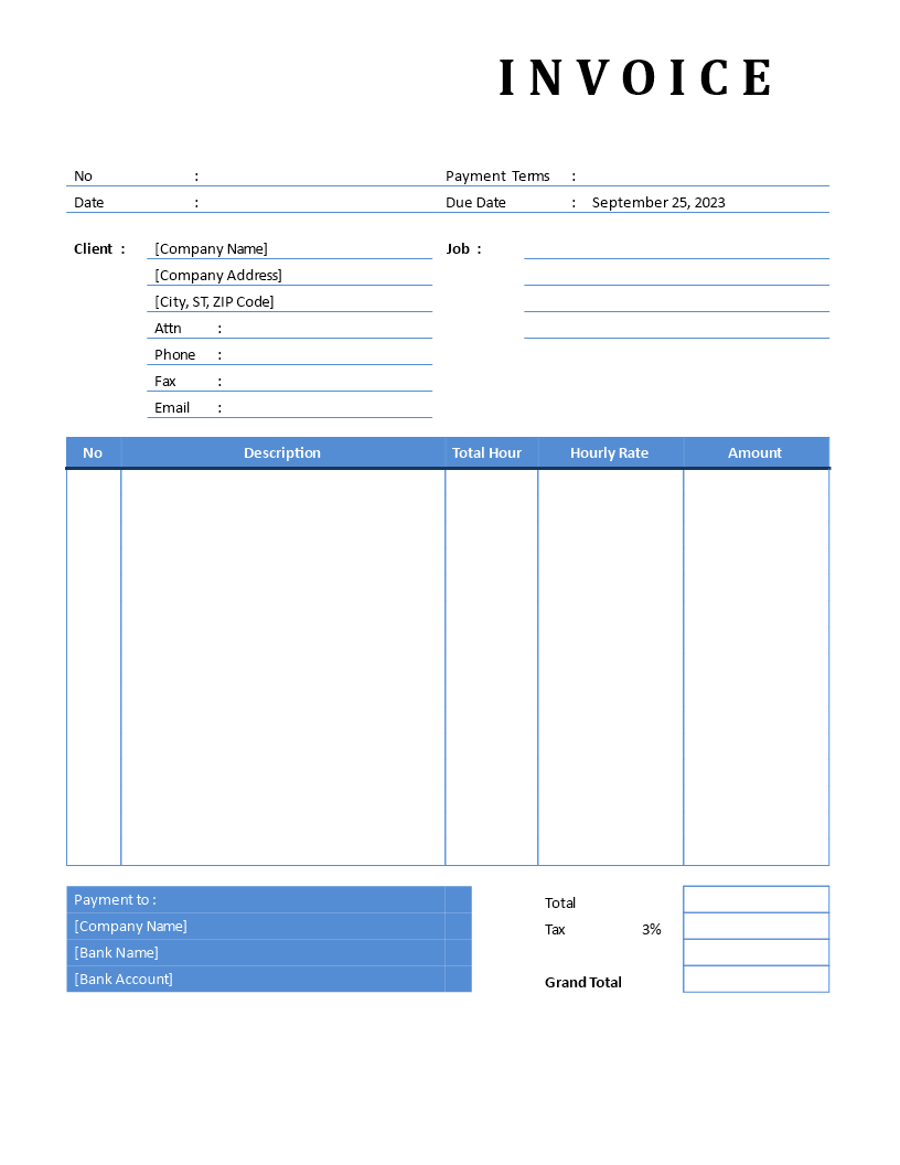 Freelance Invoice Hourly Service main image