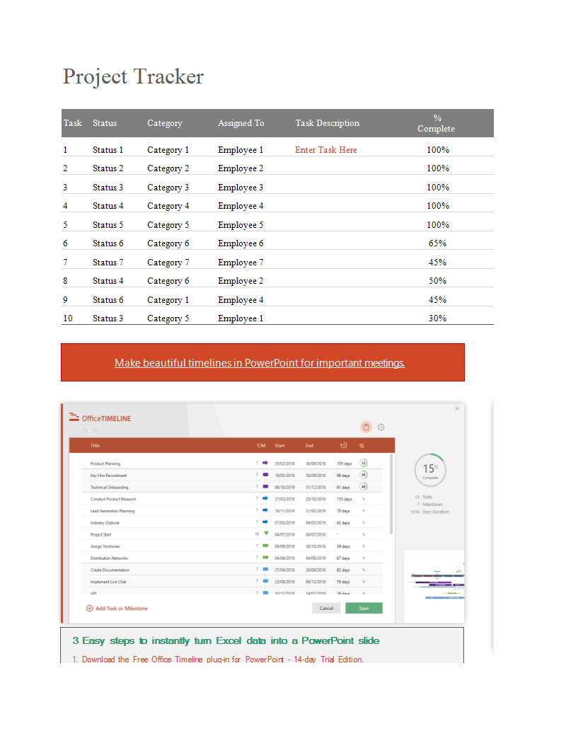 Multiple project spreadsheet templates for tracking main image