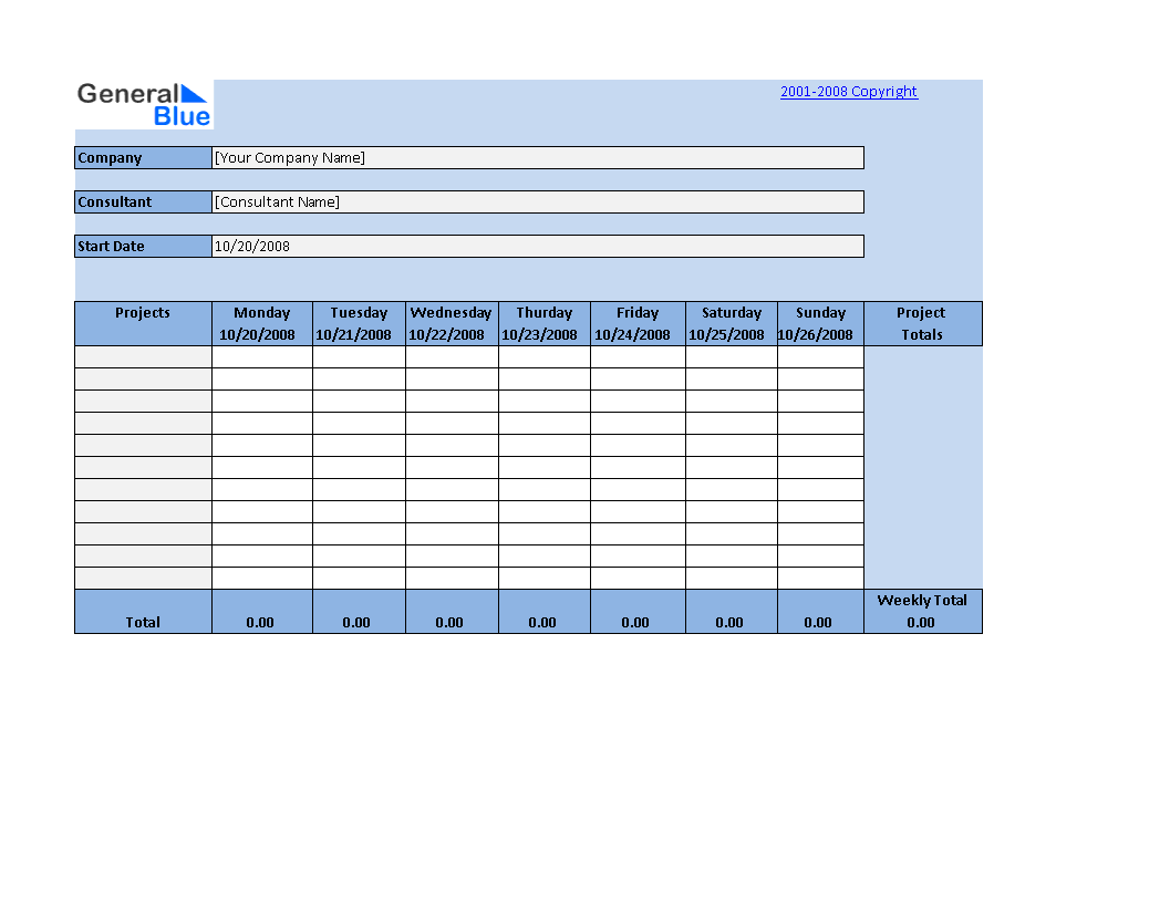 timesheet worksheet Hauptschablonenbild