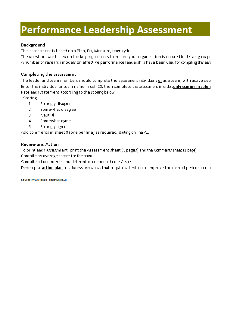 performance leadership tool Hauptschablonenbild