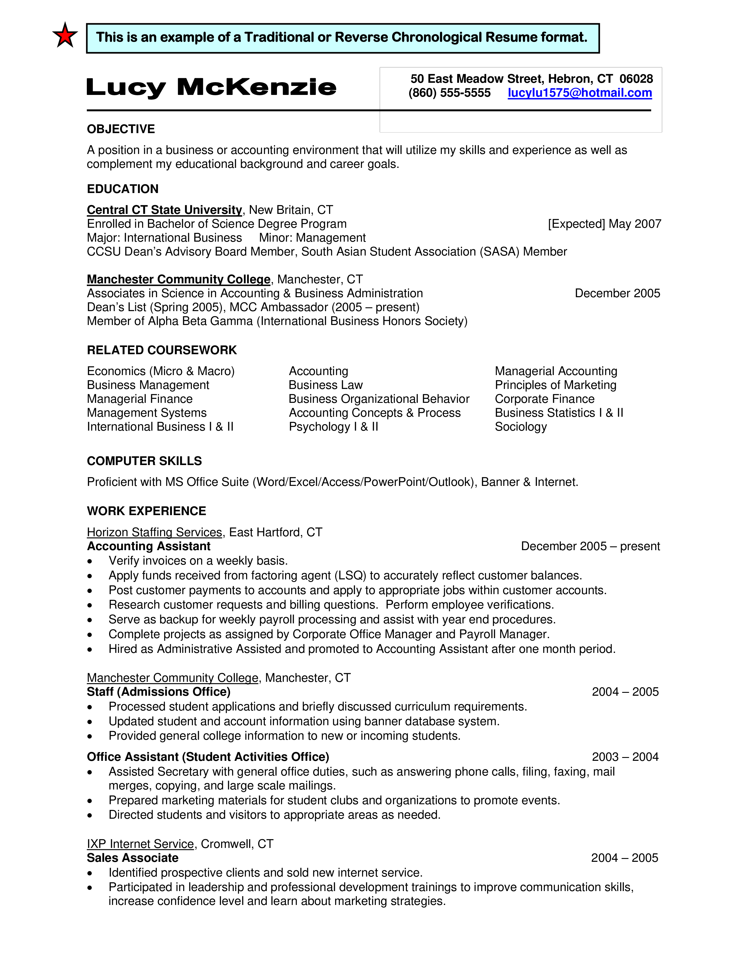 business resume format example voorbeeld afbeelding 