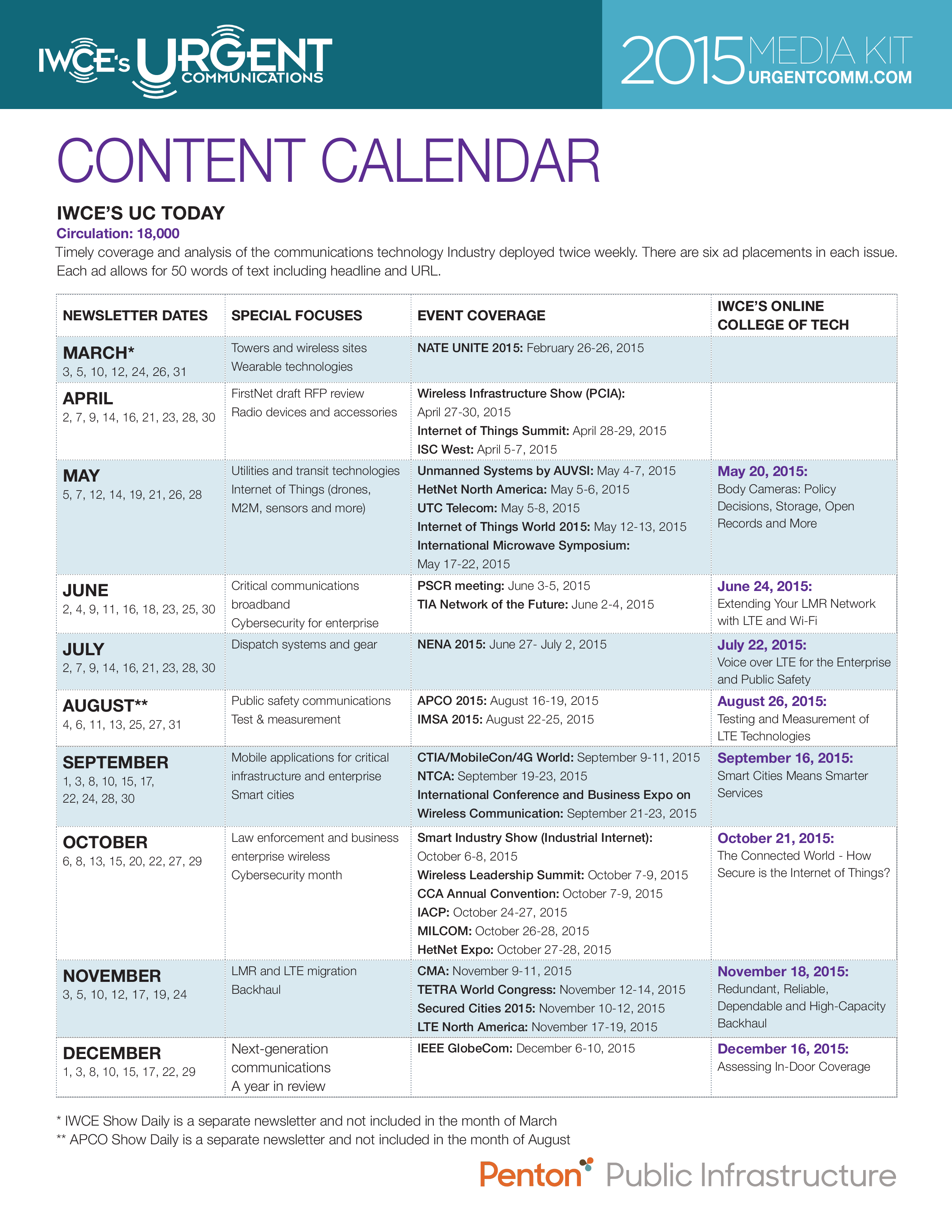 sample content calendar Hauptschablonenbild