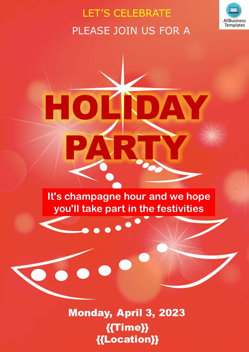 holiday party flyer template voorbeeld afbeelding 