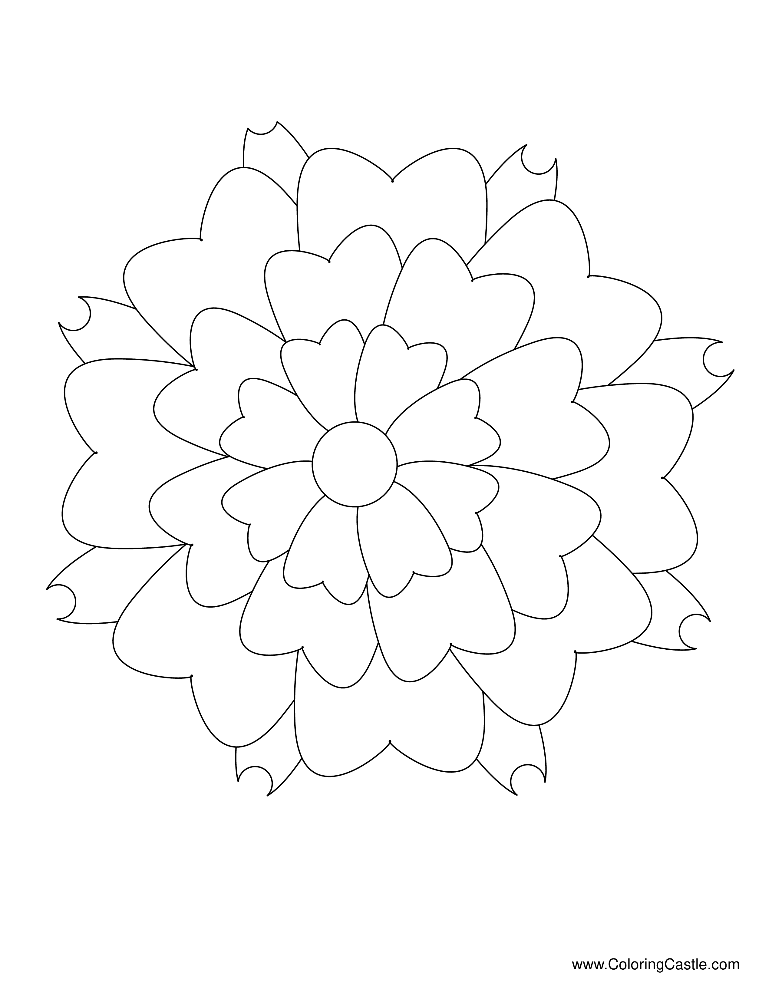 printable flower coloring page Hauptschablonenbild