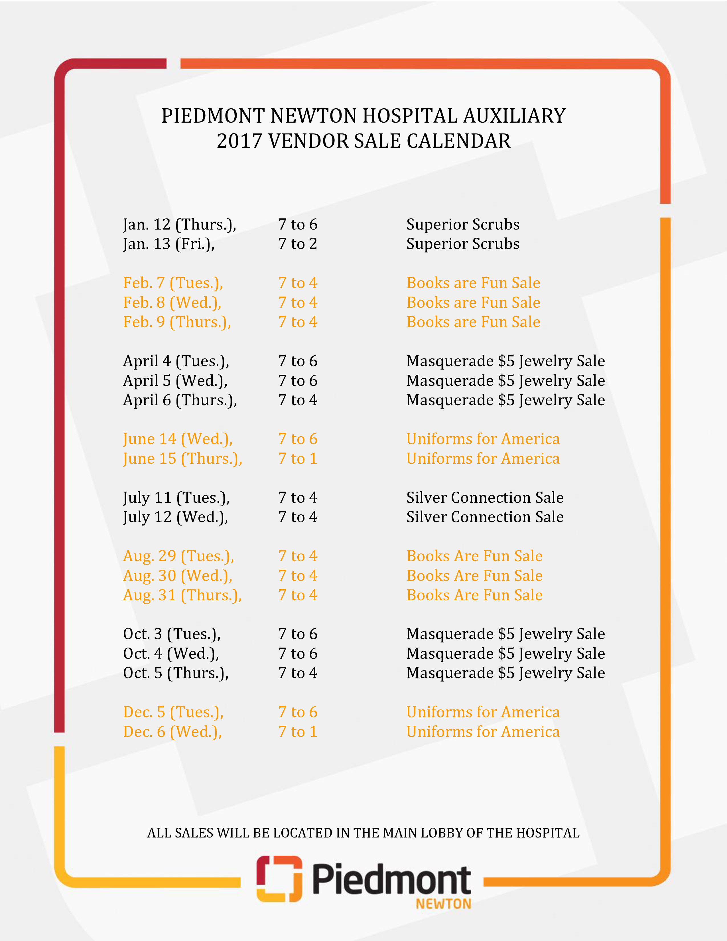 Sales Vendor Calendar main image