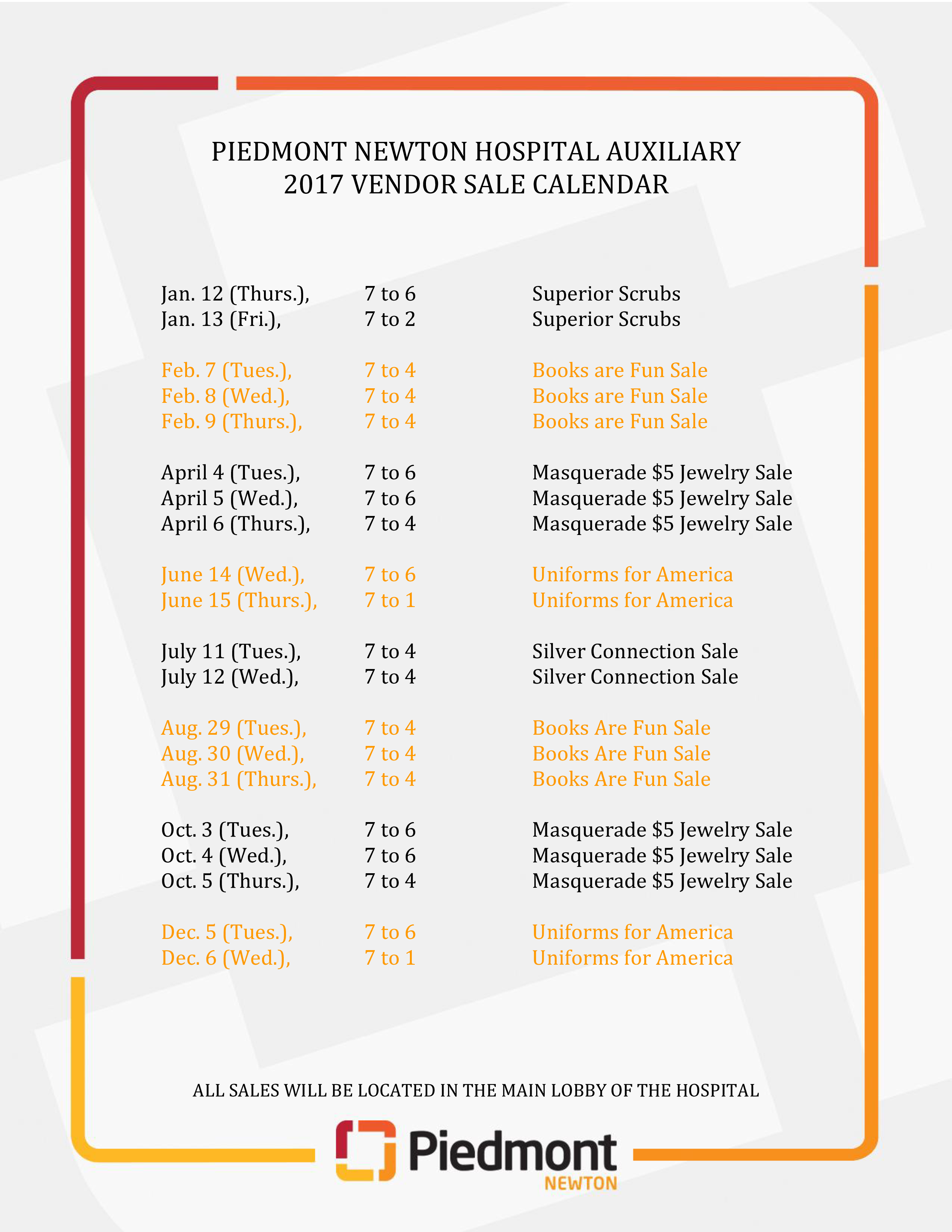 sales vendor calendar Hauptschablonenbild