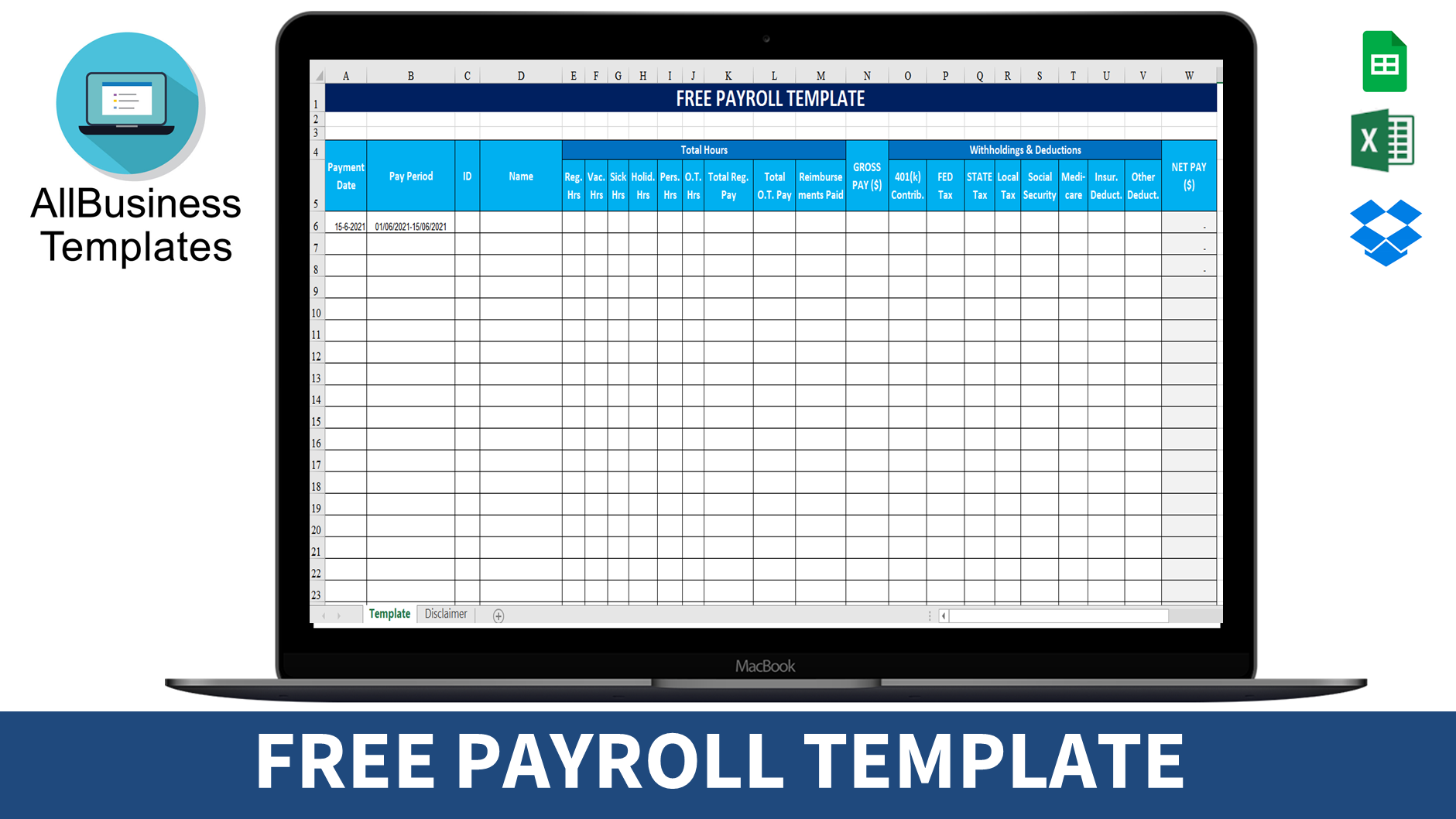 free payroll template modèles