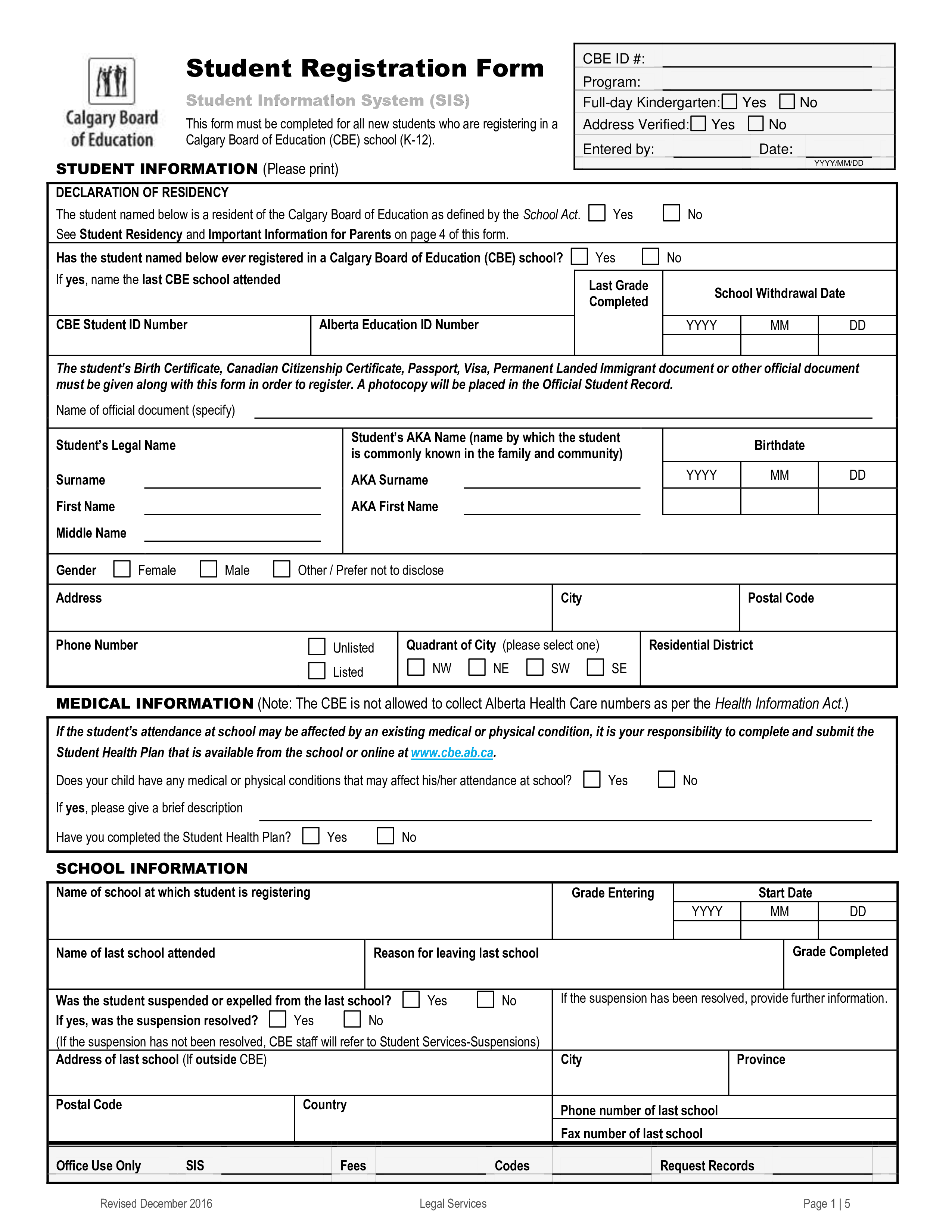 student registration form modèles