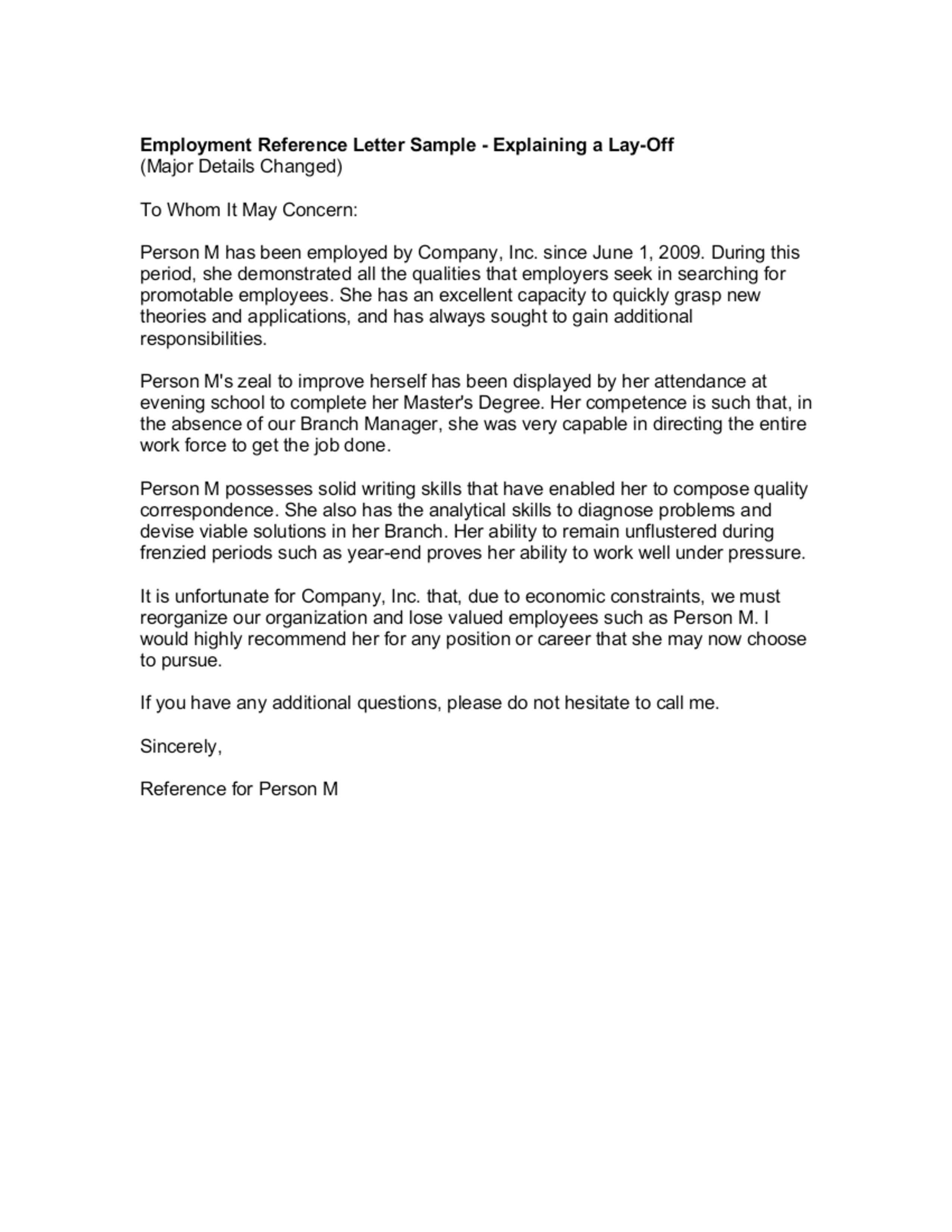 former employee recommendation letter modèles