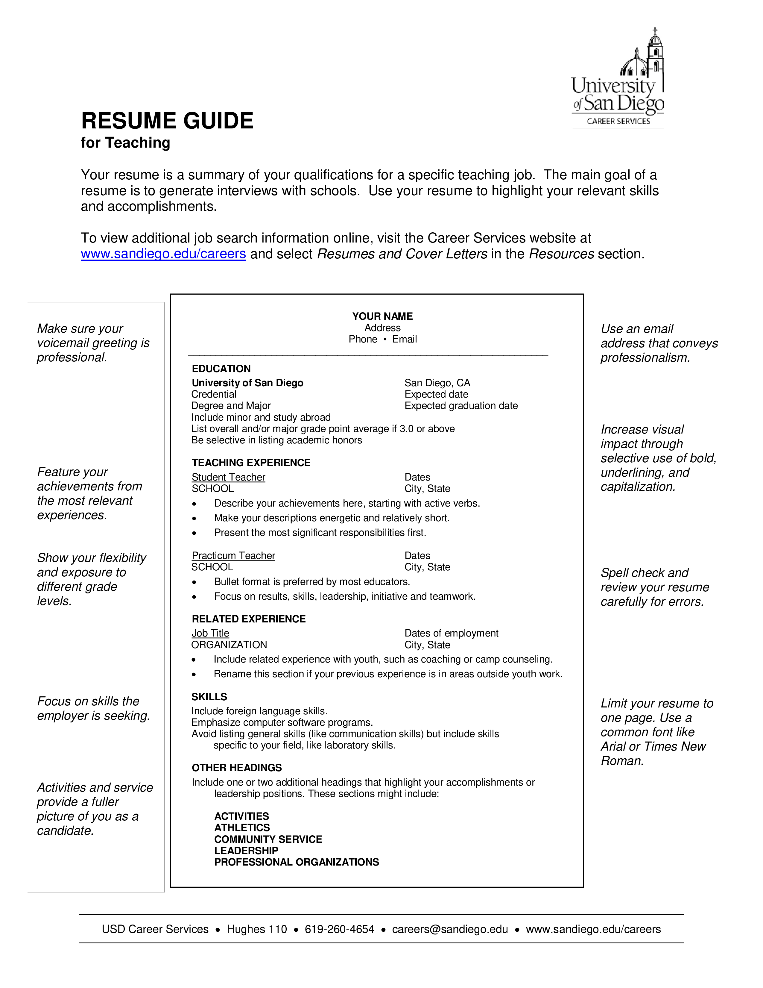 teaching resume Hauptschablonenbild