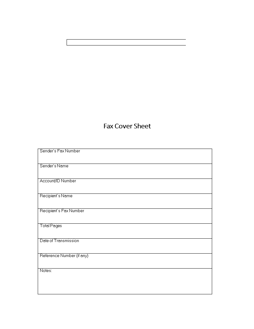 one page fax cover sheet template