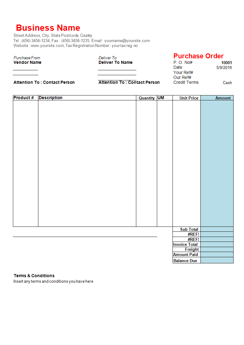 purchase order worksheet voorbeeld afbeelding 