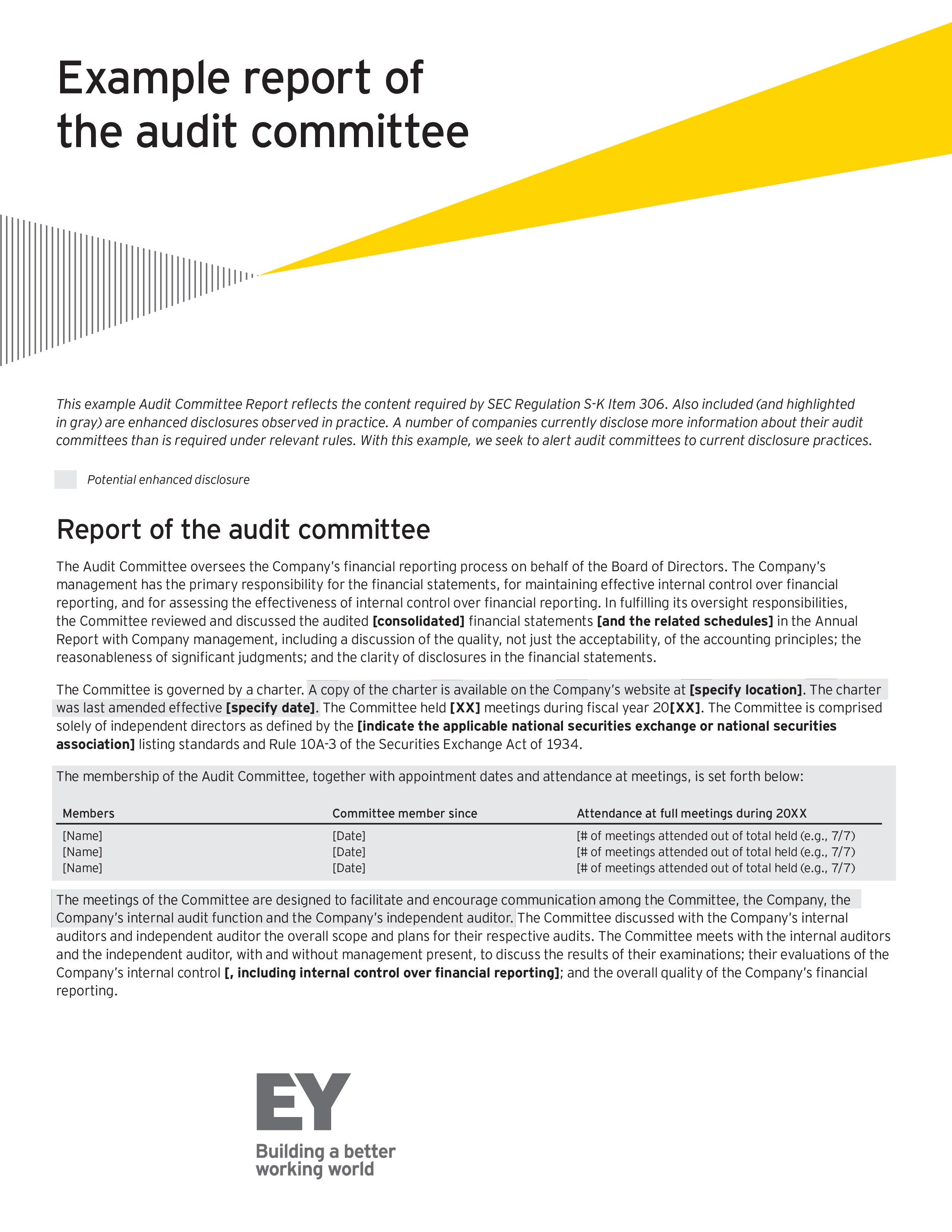 audit committee report modèles