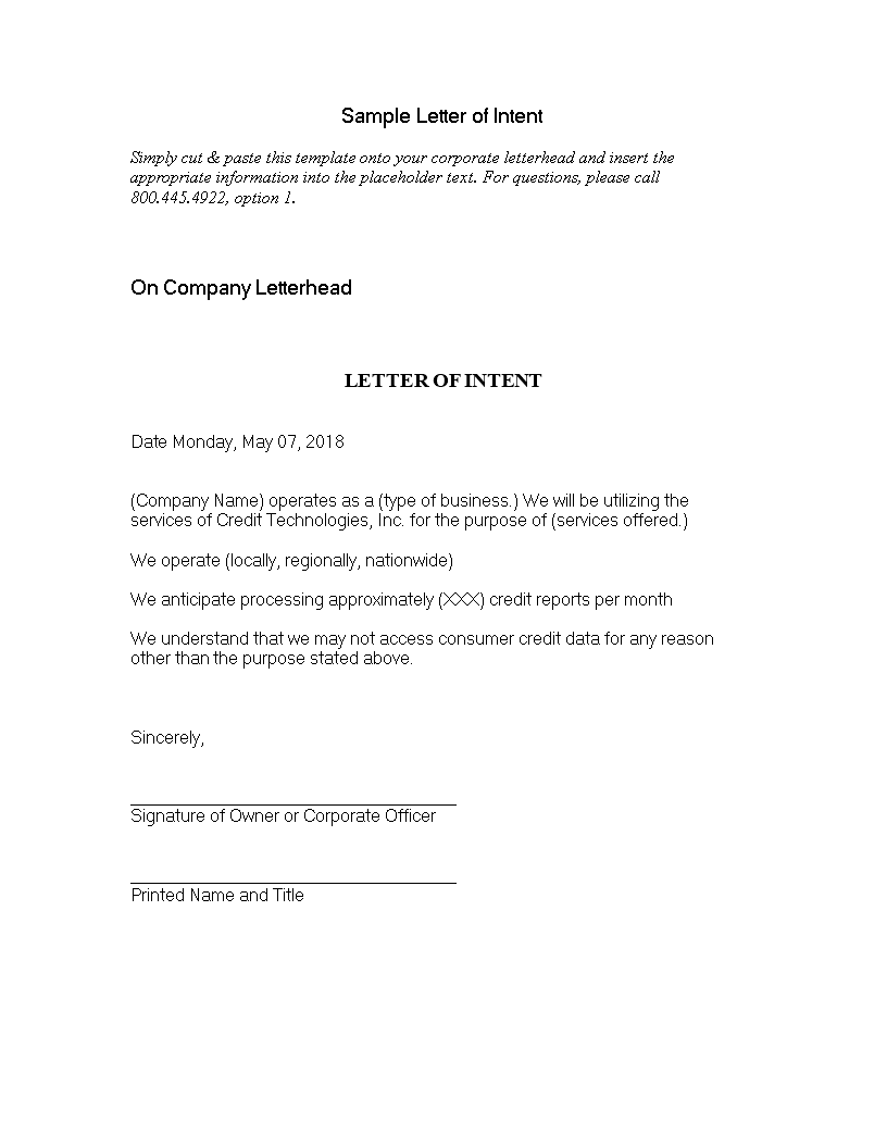 sample professional letter of intent plantilla imagen principal