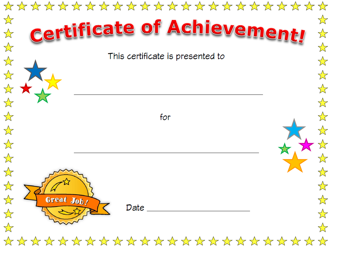 Blank Certificate Of Achievement main image