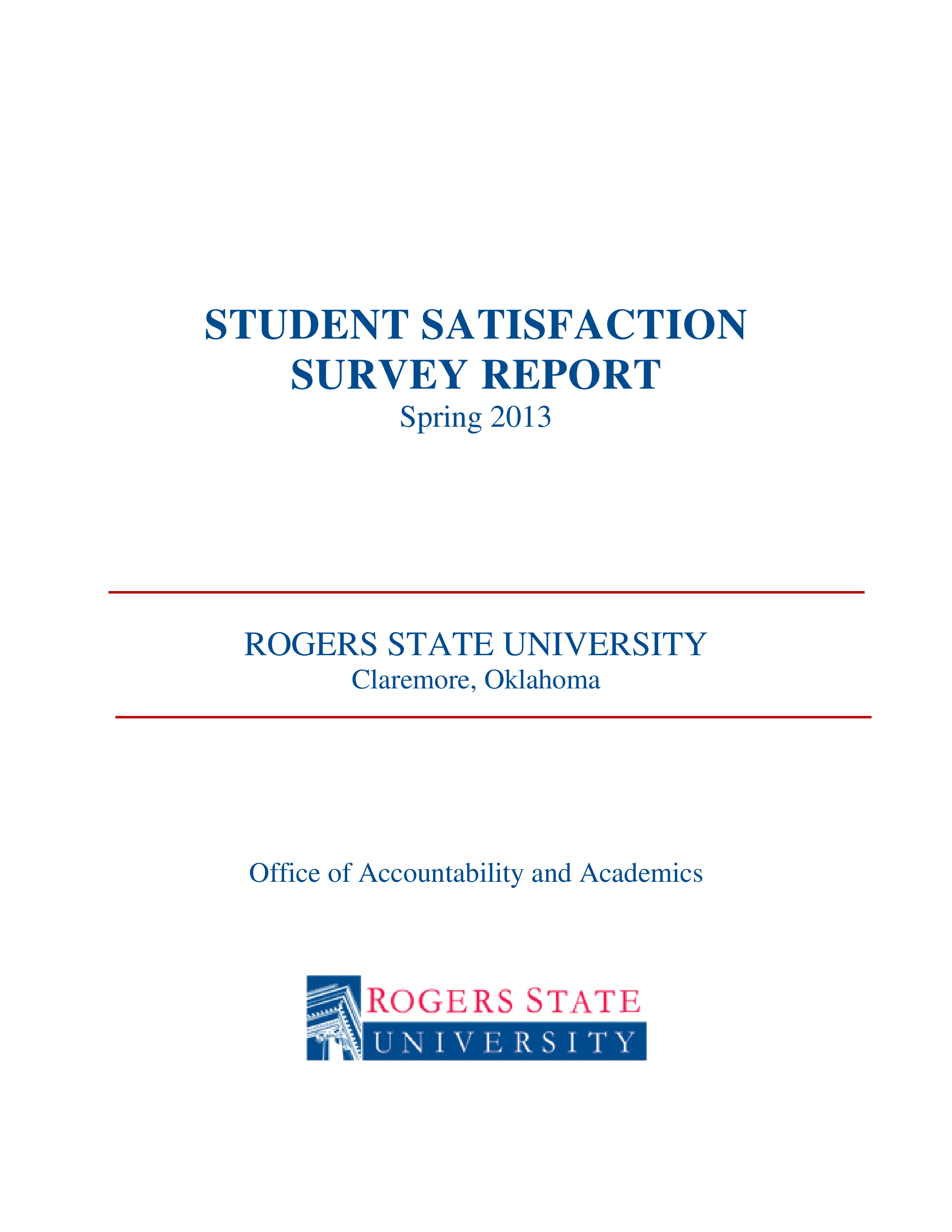 Student Satisfaction Survey Report 模板
