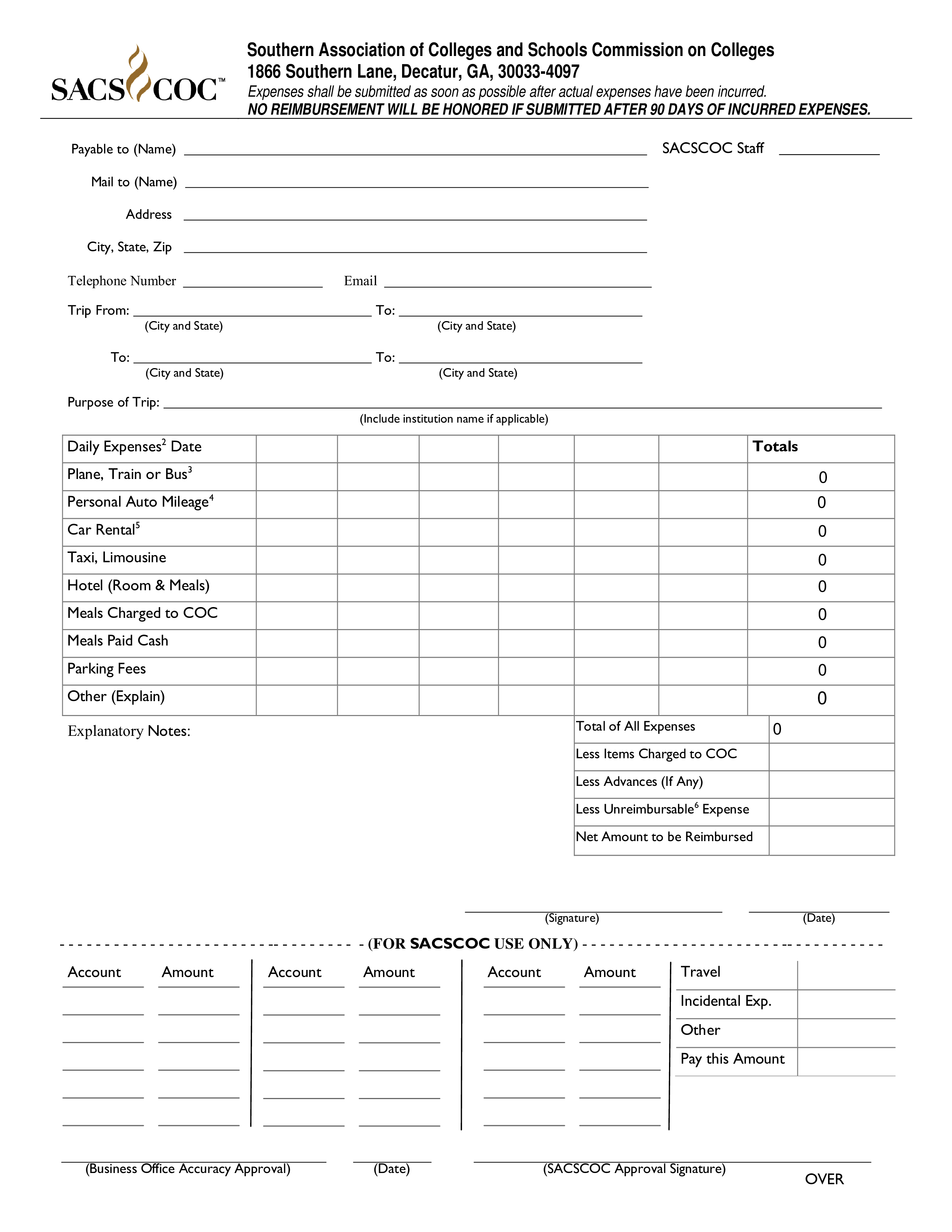 expense voucher for reimbursement template