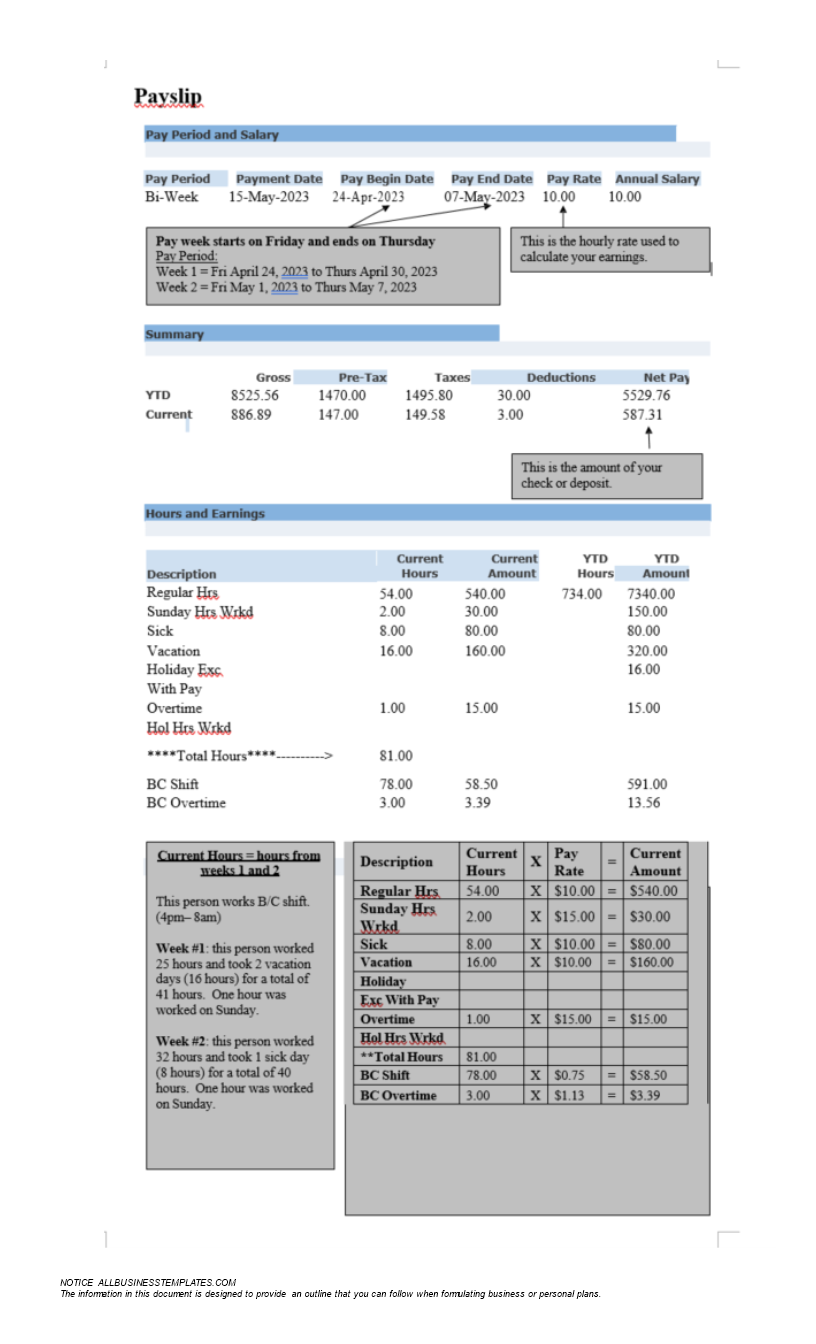 simple salary template