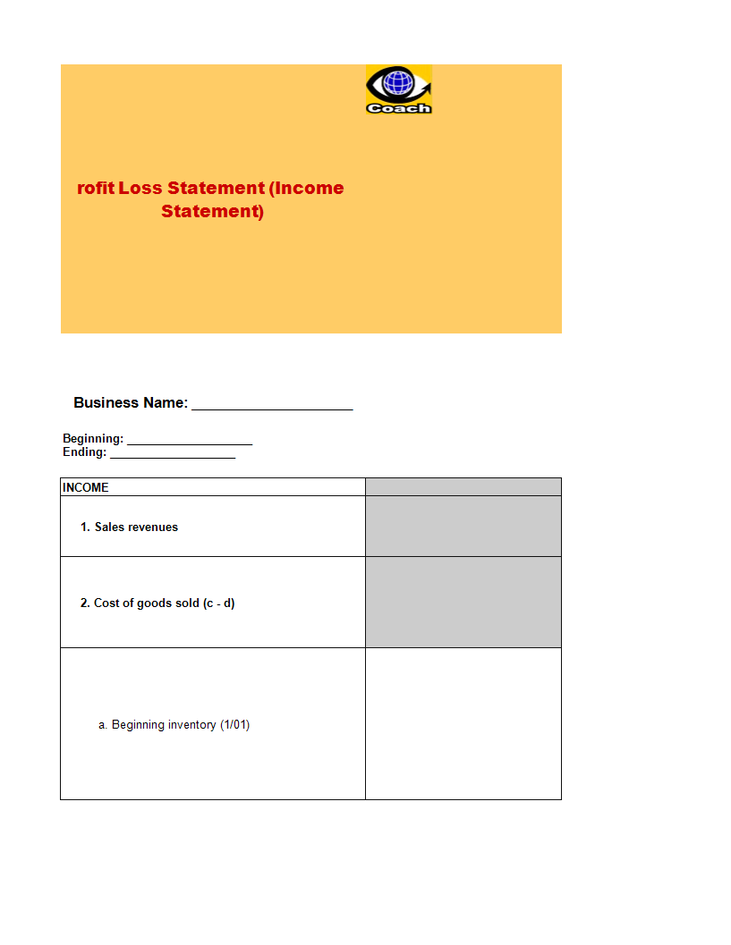 profit and loss template voorbeeld afbeelding 