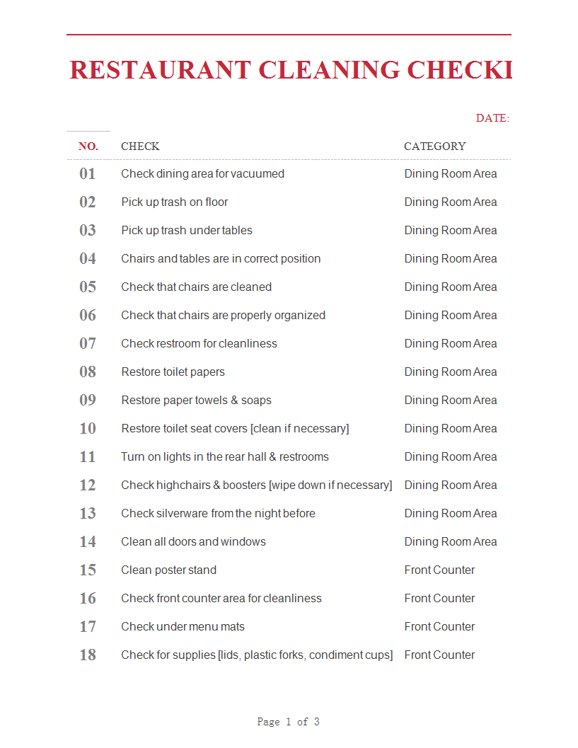 house cleaning checklist worksheet plantilla imagen principal