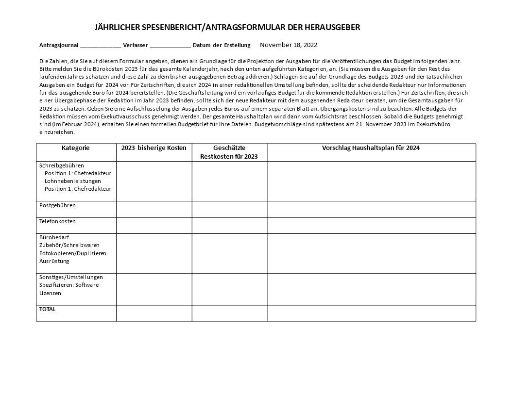 beispiel für eine jährliche spesenabrechnung template