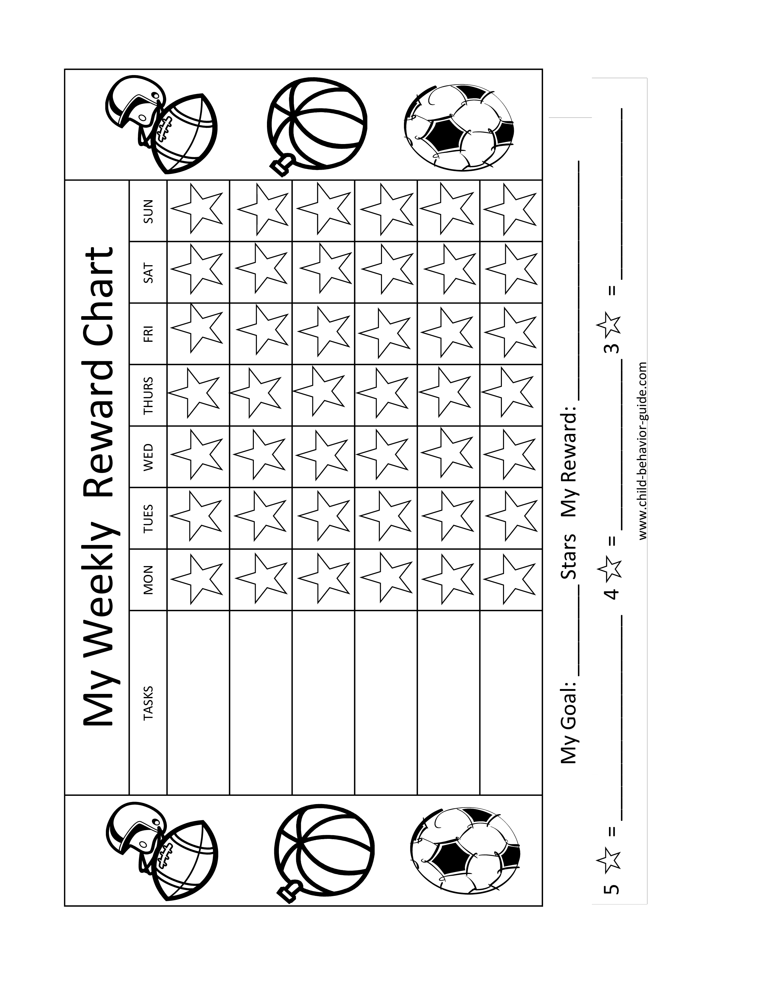 Kostenloses Weekly Reward Chart With Reward Chart Template Word