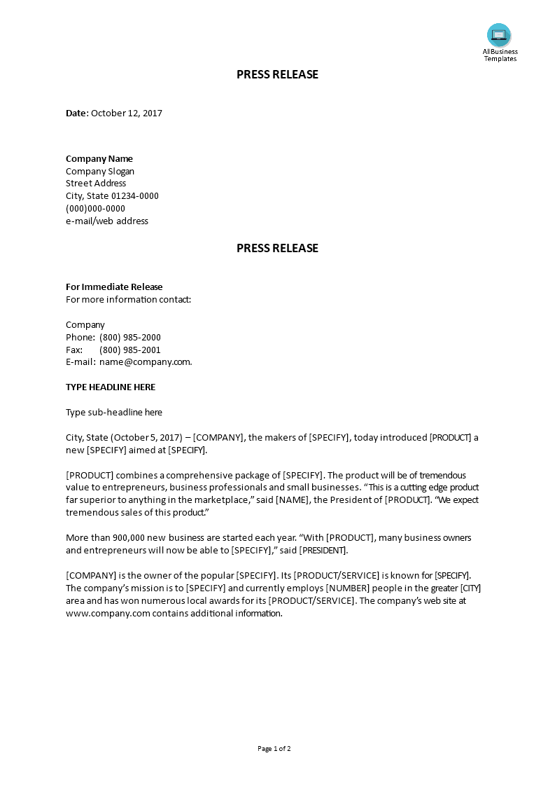 Press Release_New Product Or Service main image