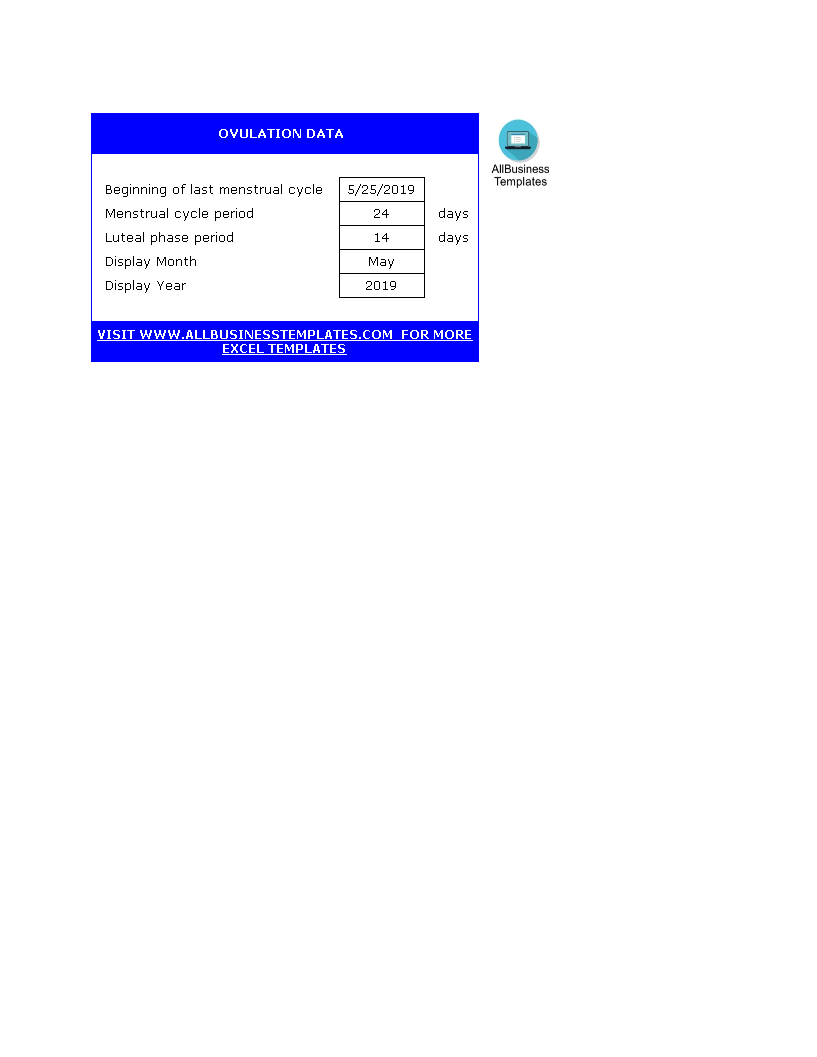 Monthly Ovulation Calendar main image