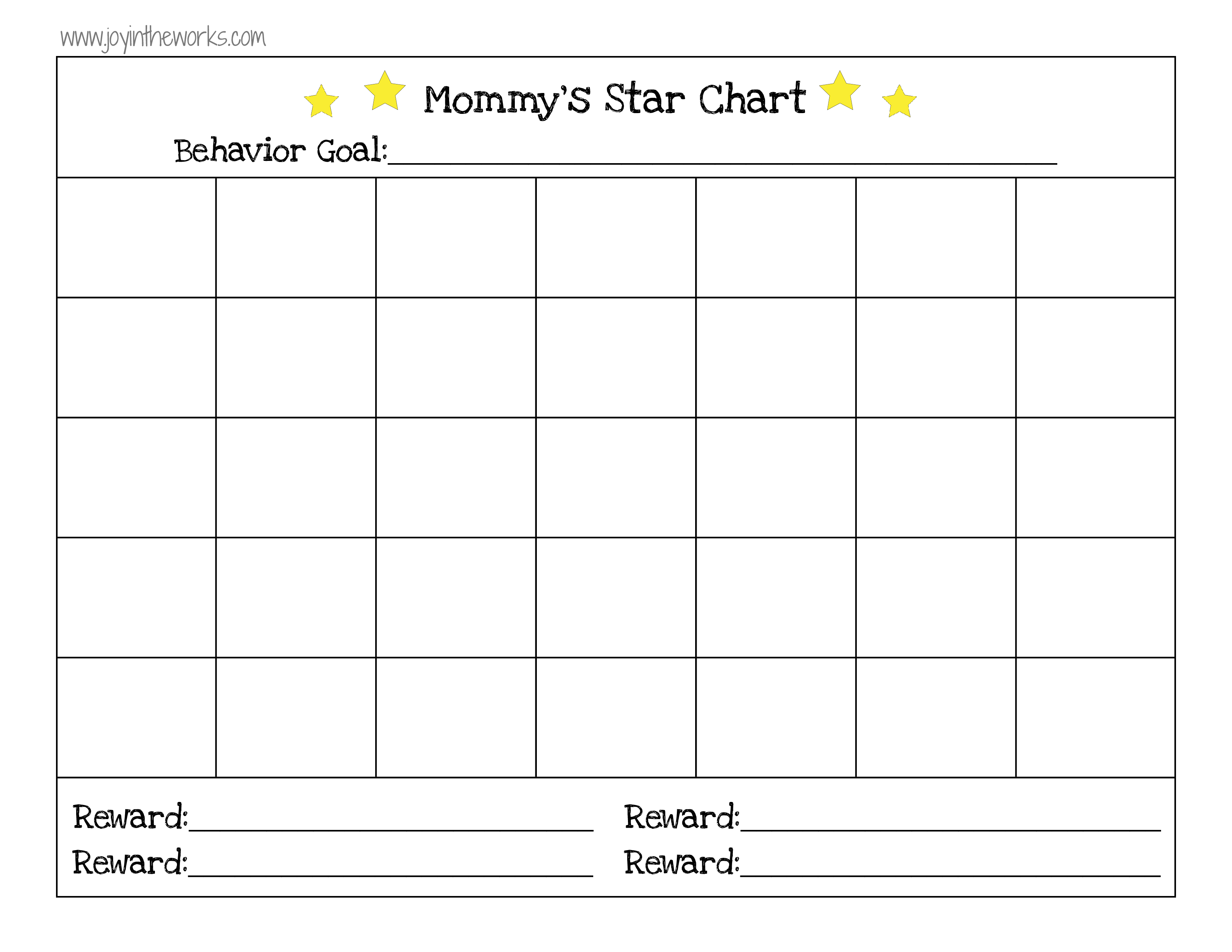 behavior reward chart template