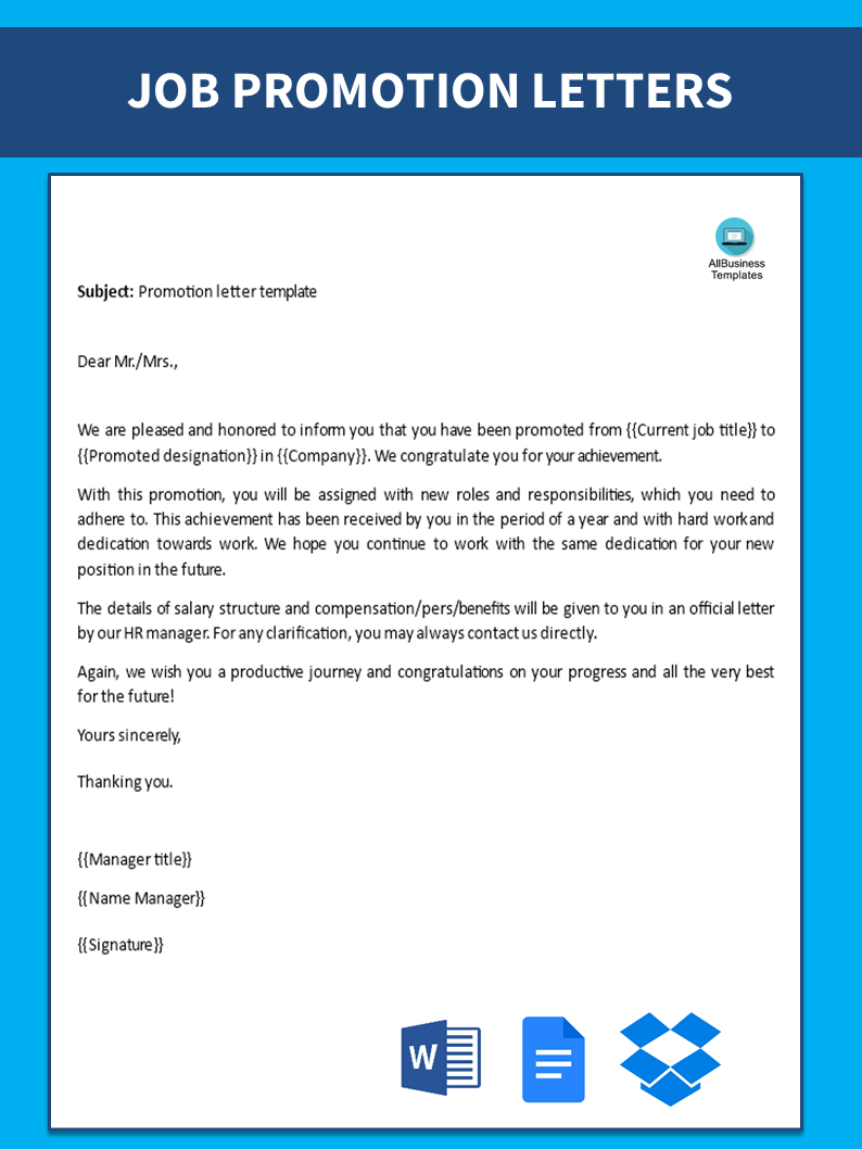 Promotion Letter Template main image