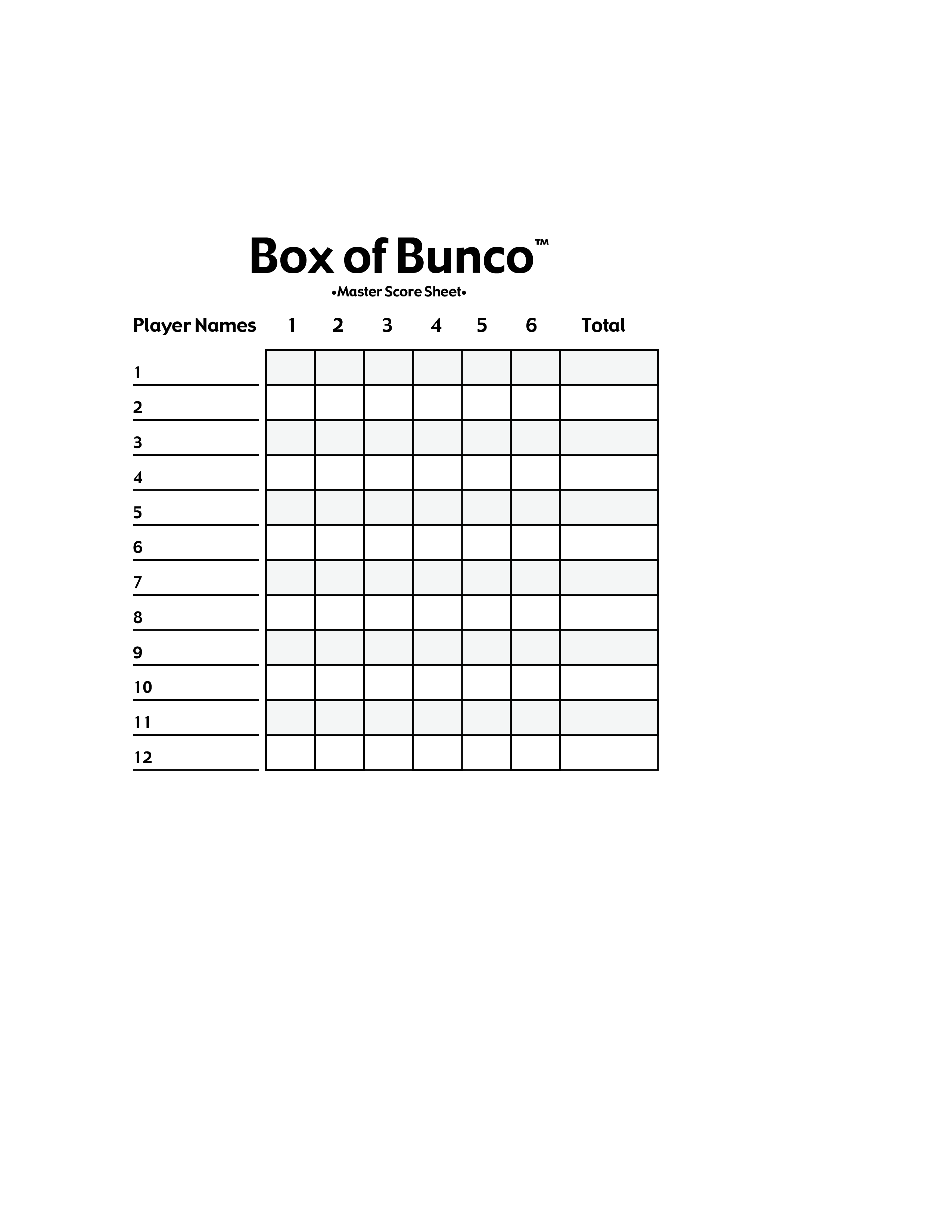 bunco score sheet plantilla imagen principal