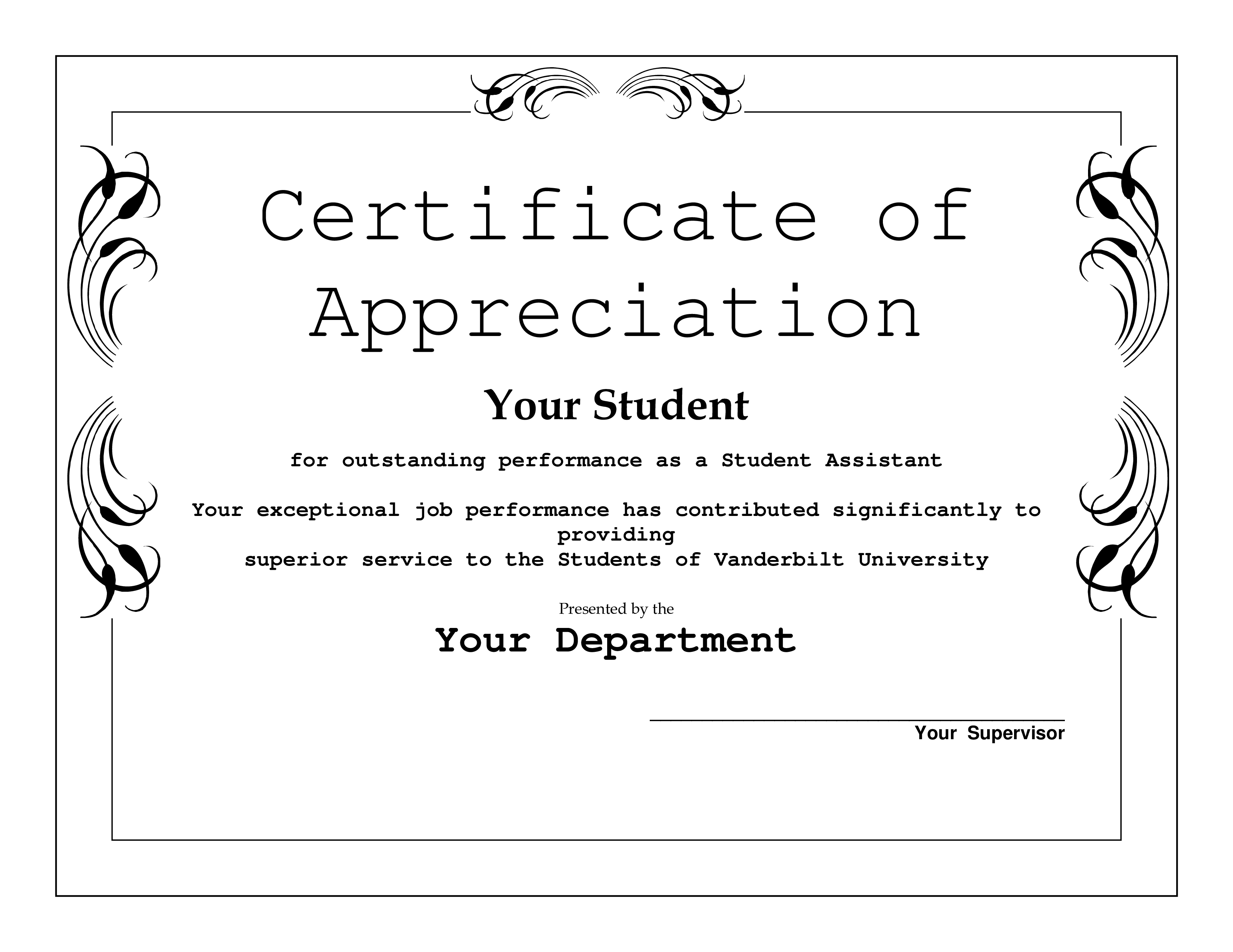 student appreciation award template