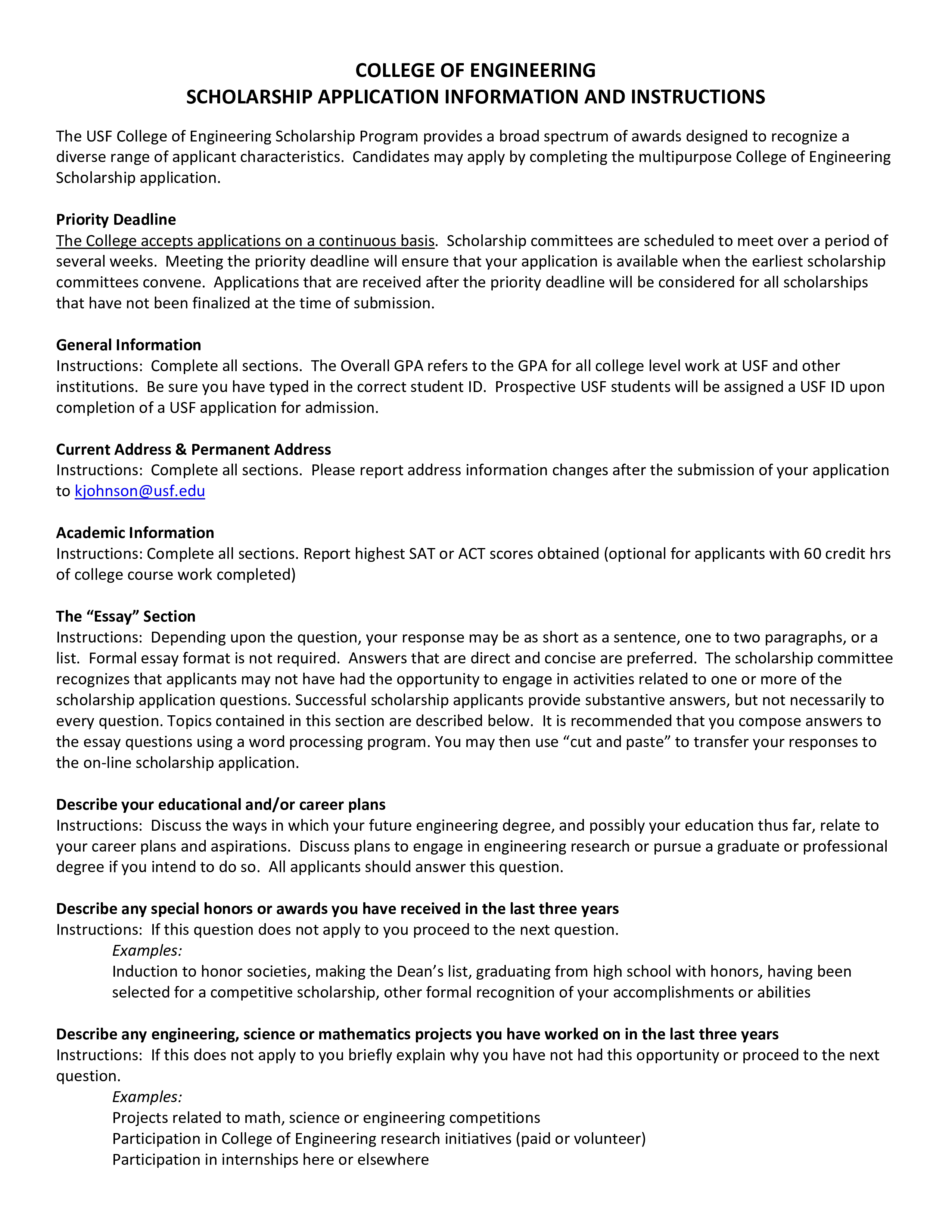 engineering scholarship template