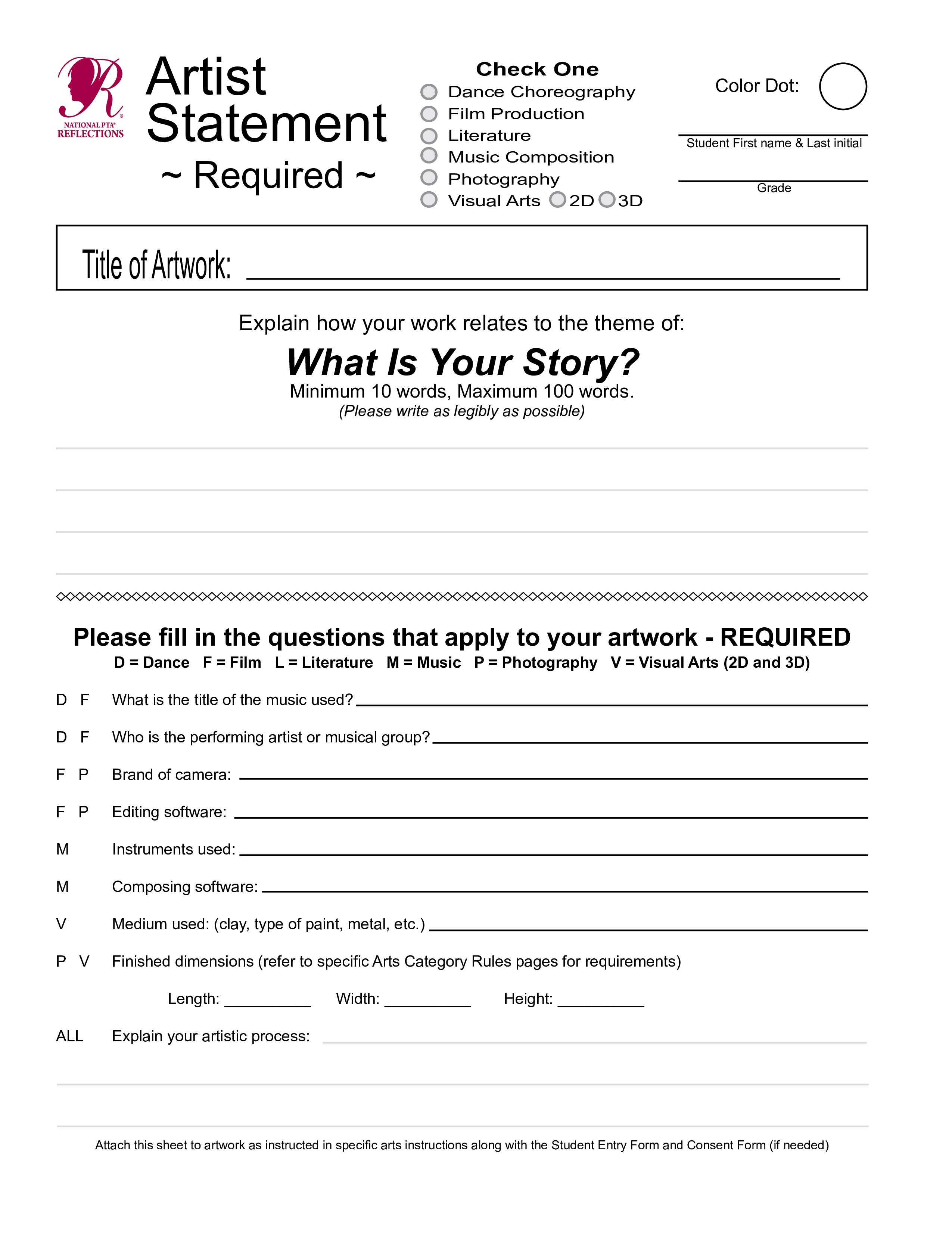 photography artist statement template