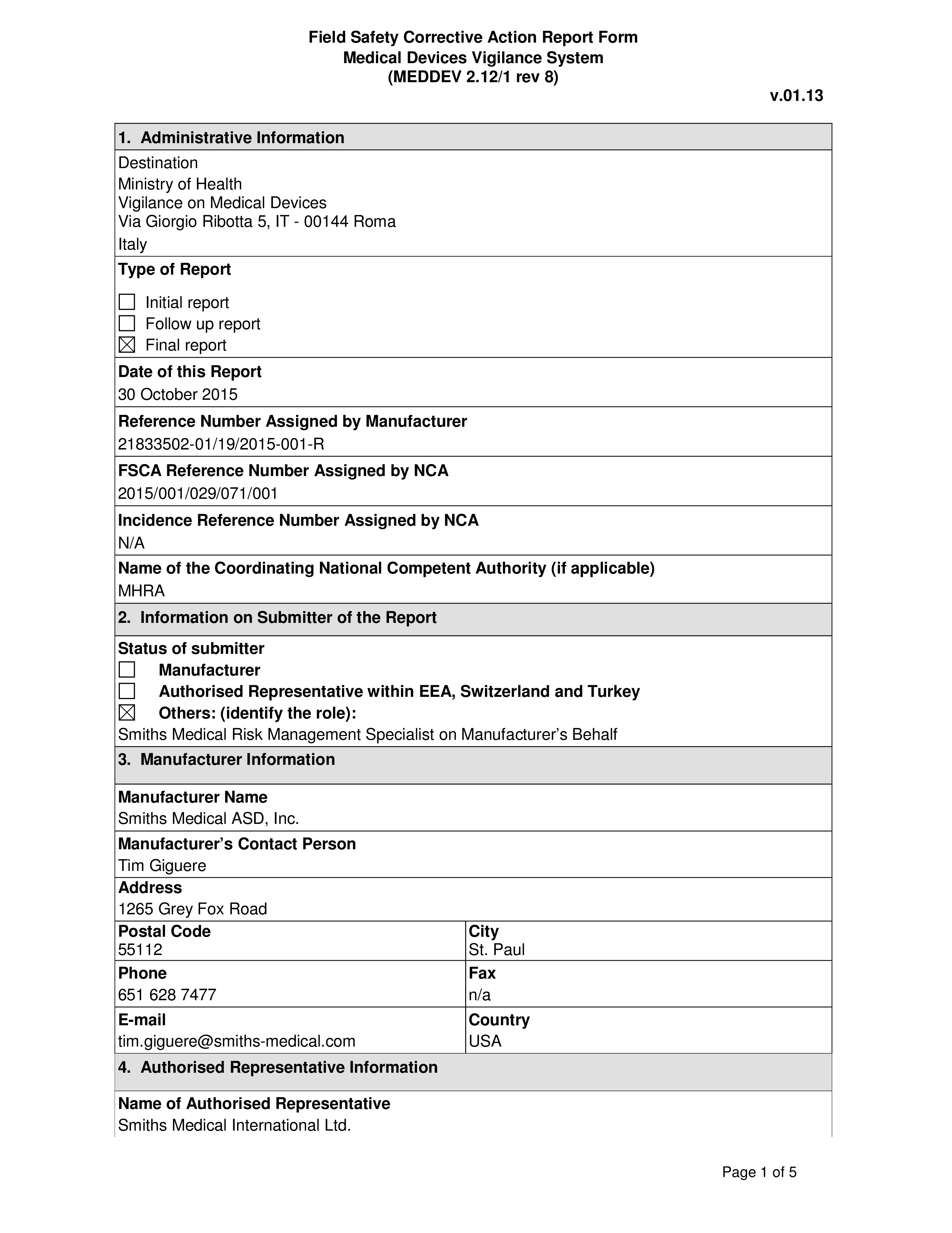 field version corrective action modèles