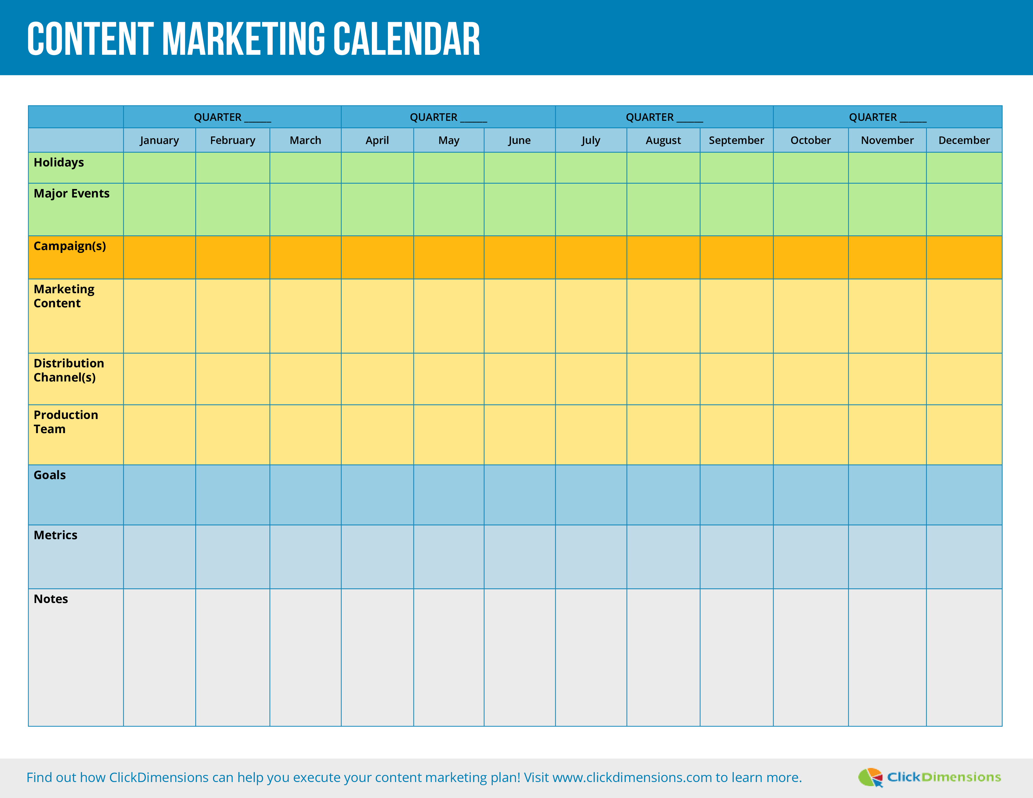 Content Marketing Calendar Templates At