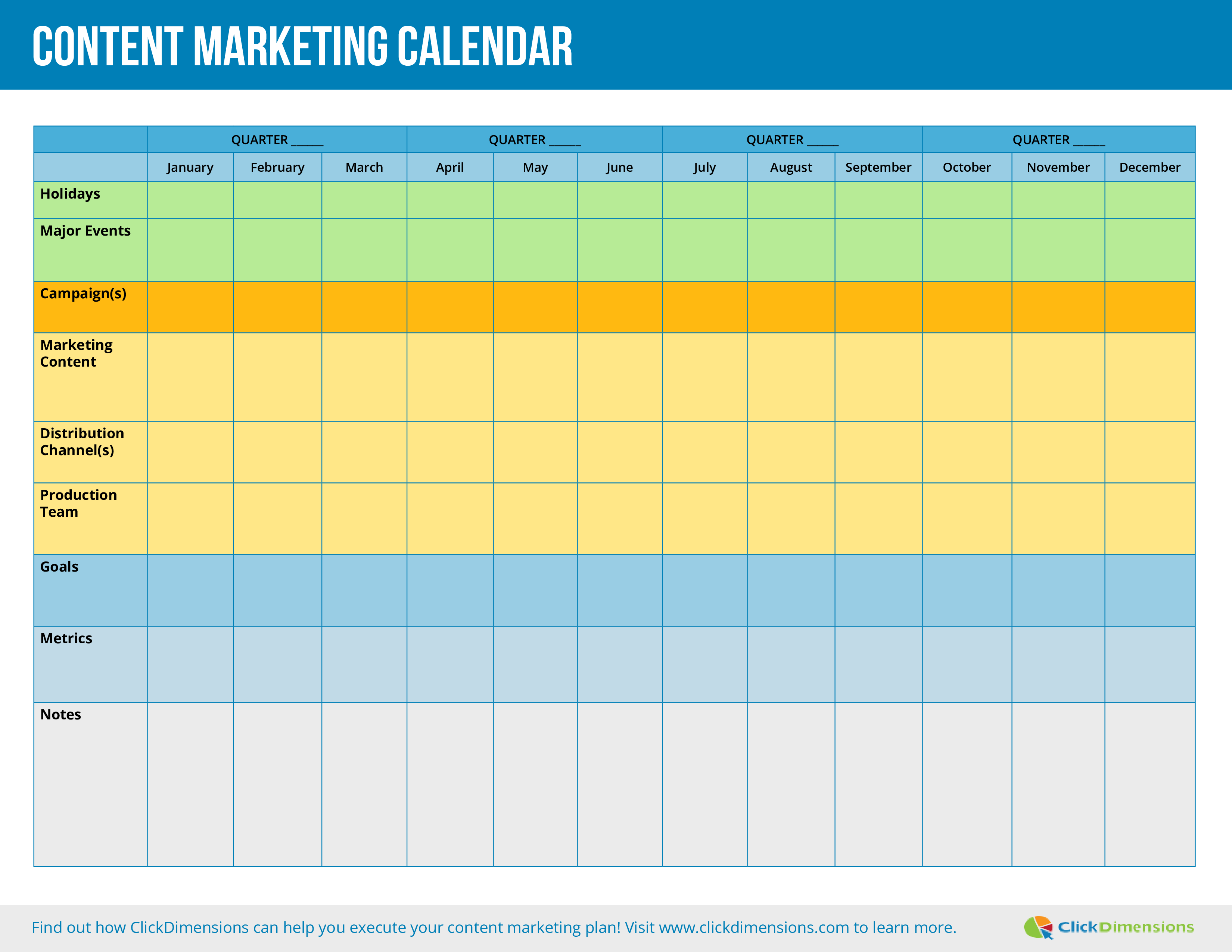  Content Marketing Calendar Allbusinesstemplates