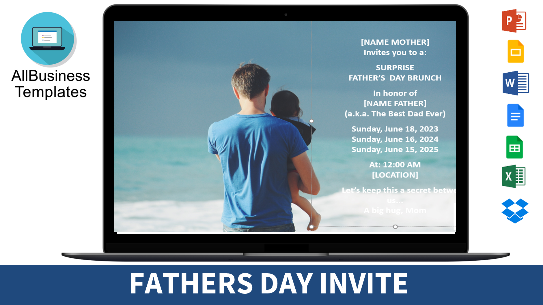 fatherday brunch invitation as gift voorbeeld afbeelding 