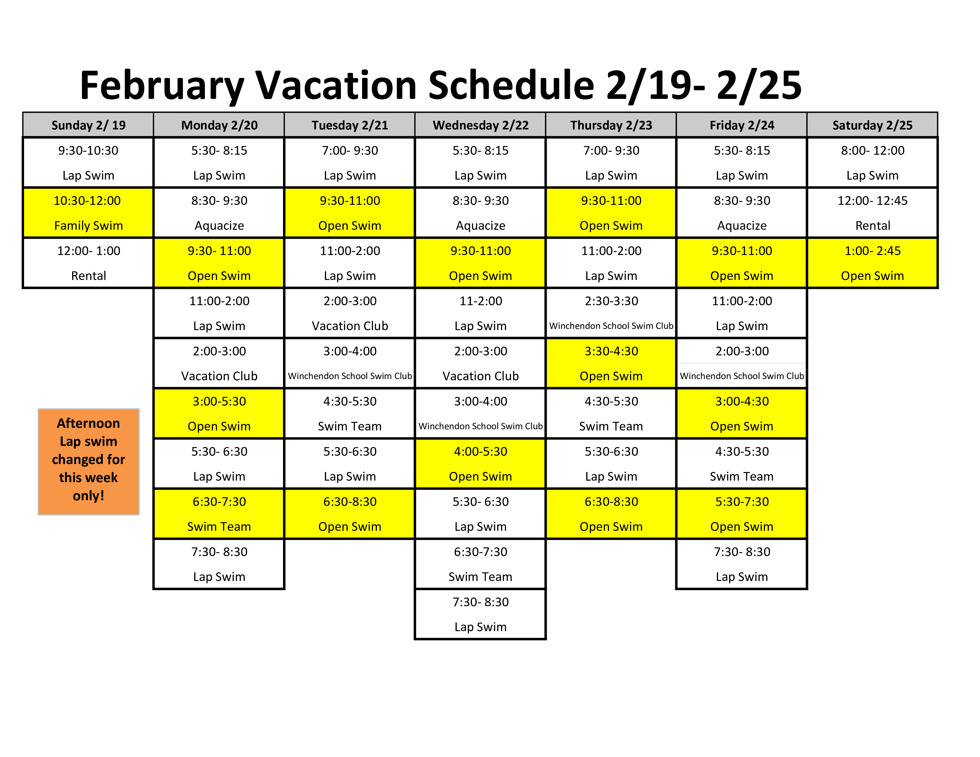 Team Vacation Schedule 模板