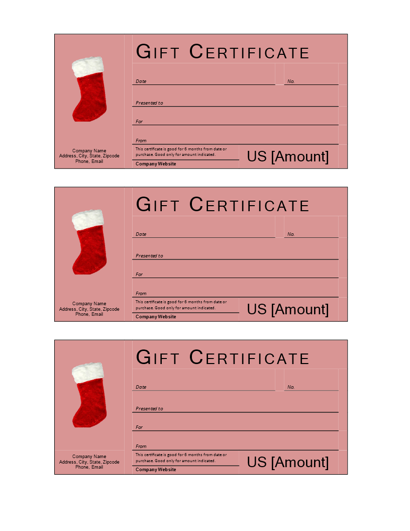 x-mas gift certificate voorbeeld afbeelding 