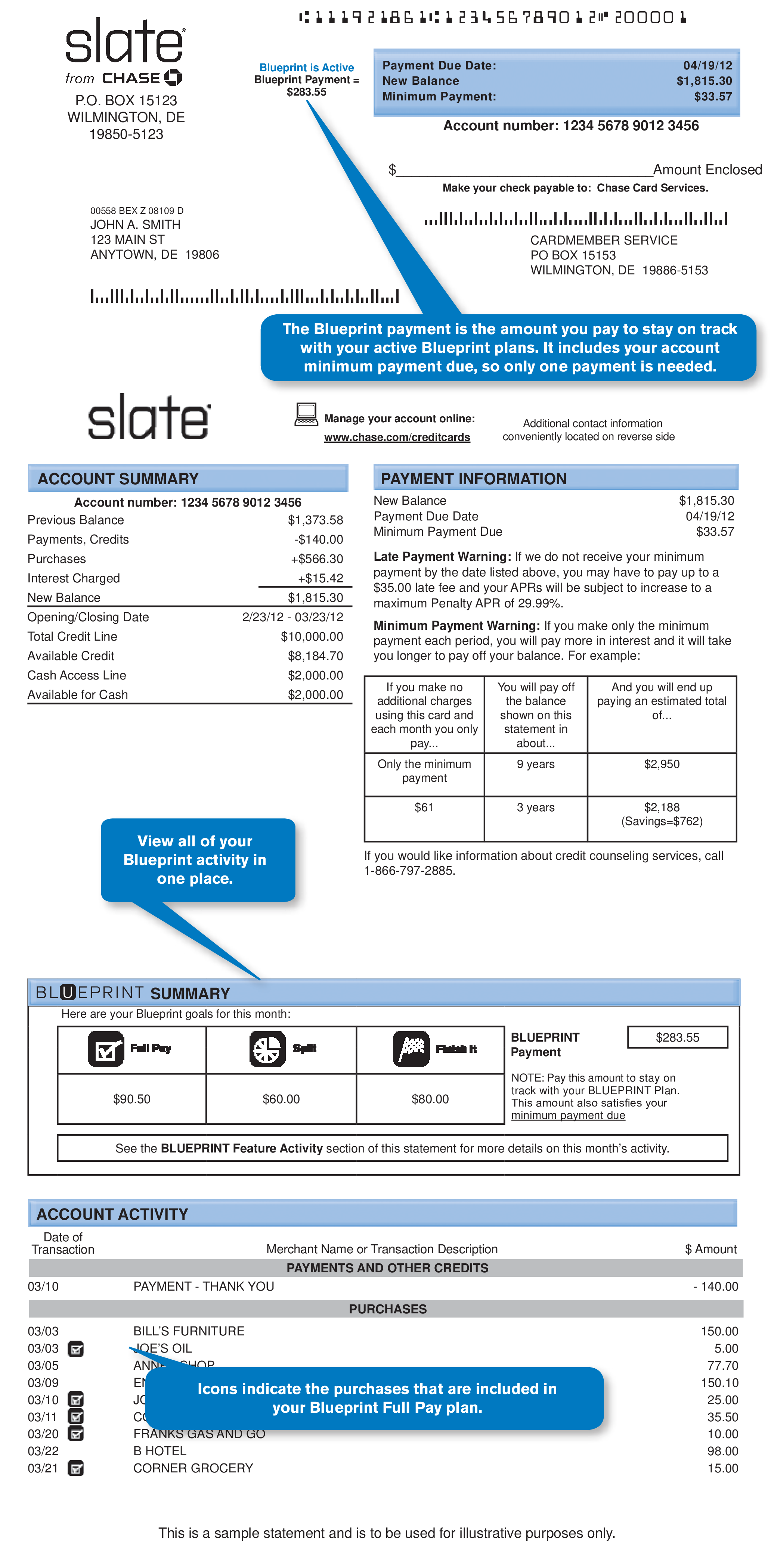 Chase Bank Account Statement main image