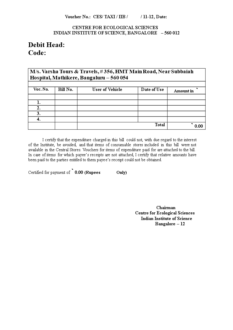 taxi bill receipt template