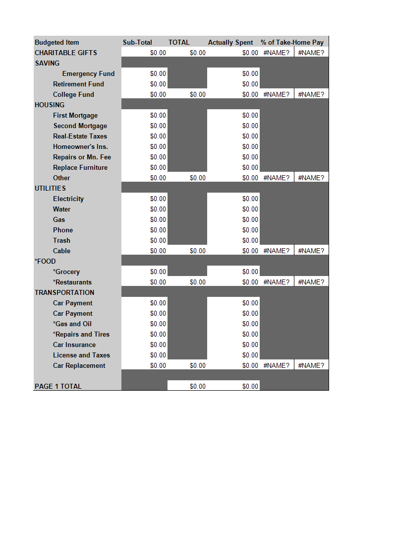 Excel Budget Template main image